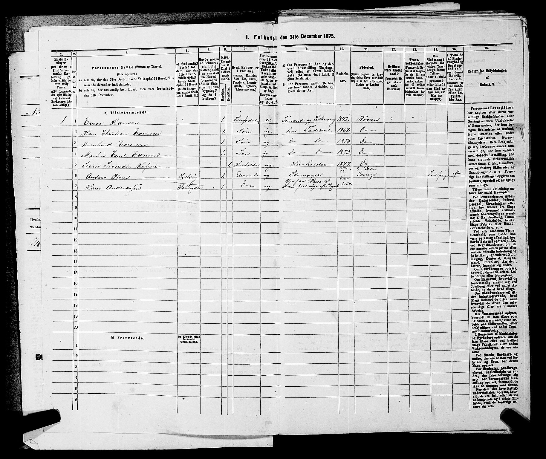 SAKO, 1875 census for 0627P Røyken, 1875, p. 185