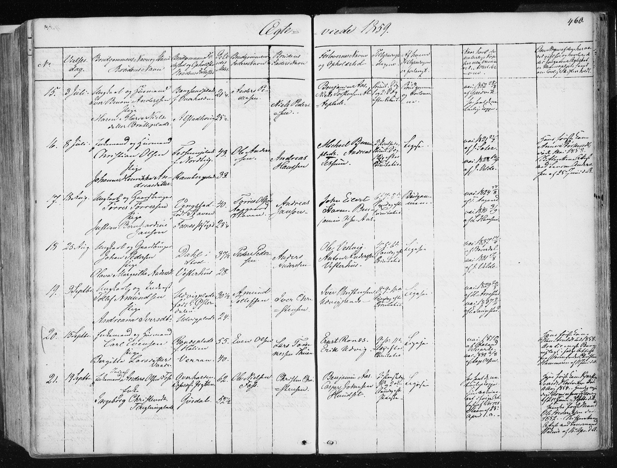 Ministerialprotokoller, klokkerbøker og fødselsregistre - Nord-Trøndelag, AV/SAT-A-1458/741/L0393: Parish register (official) no. 741A07, 1849-1863, p. 460