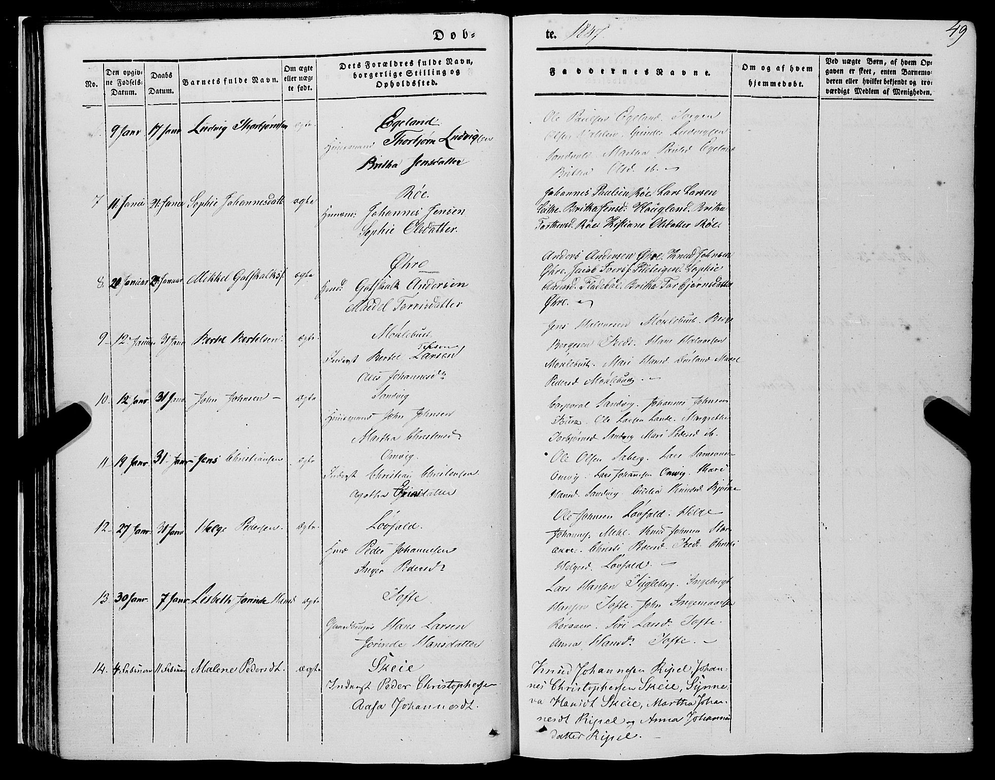 Kvinnherad sokneprestembete, AV/SAB-A-76401/H/Haa: Parish register (official) no. A 7, 1843-1853, p. 49