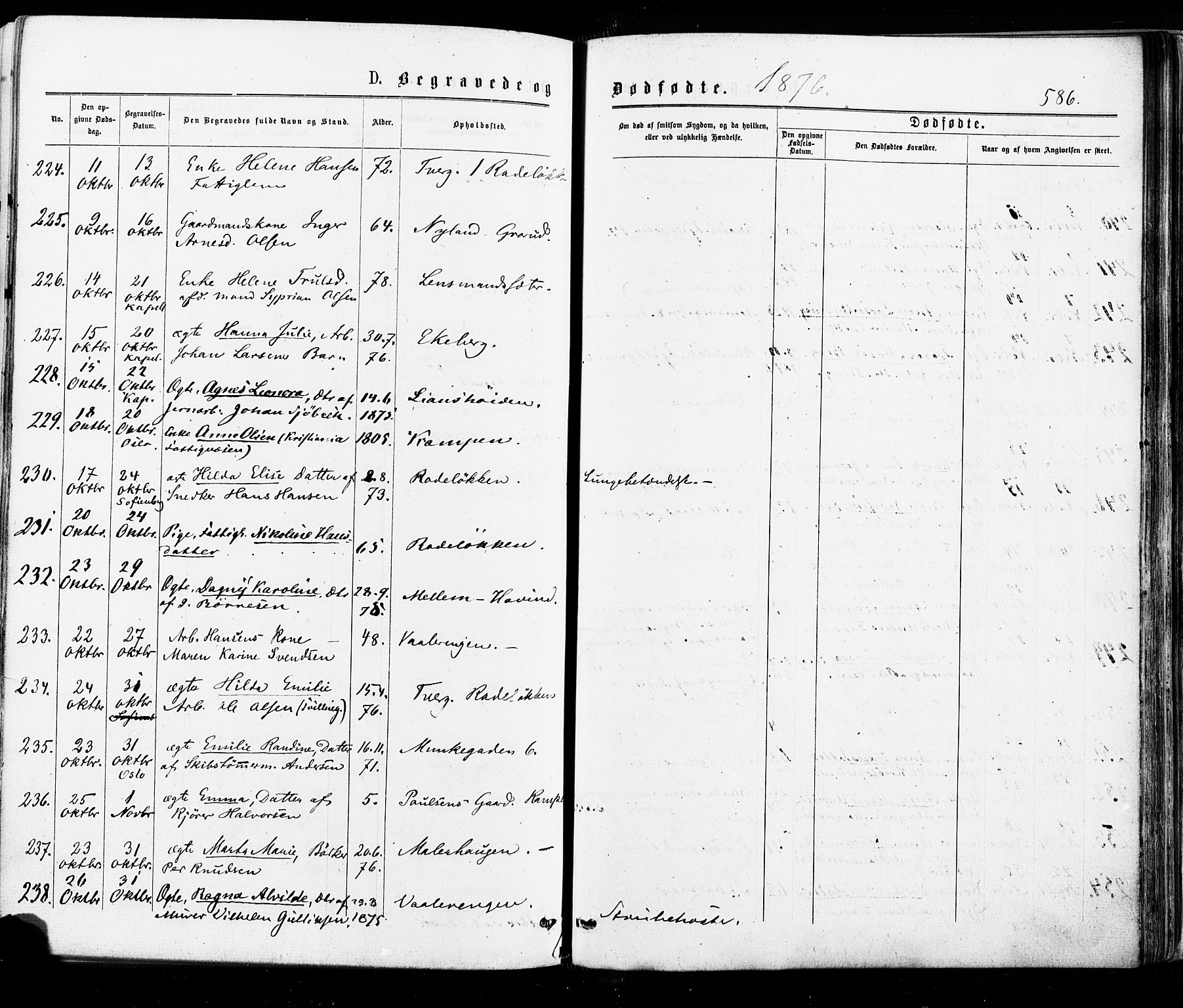 Østre Aker prestekontor Kirkebøker, AV/SAO-A-10840/F/Fa/L0004: Parish register (official) no. I 4, 1876-1889, p. 586