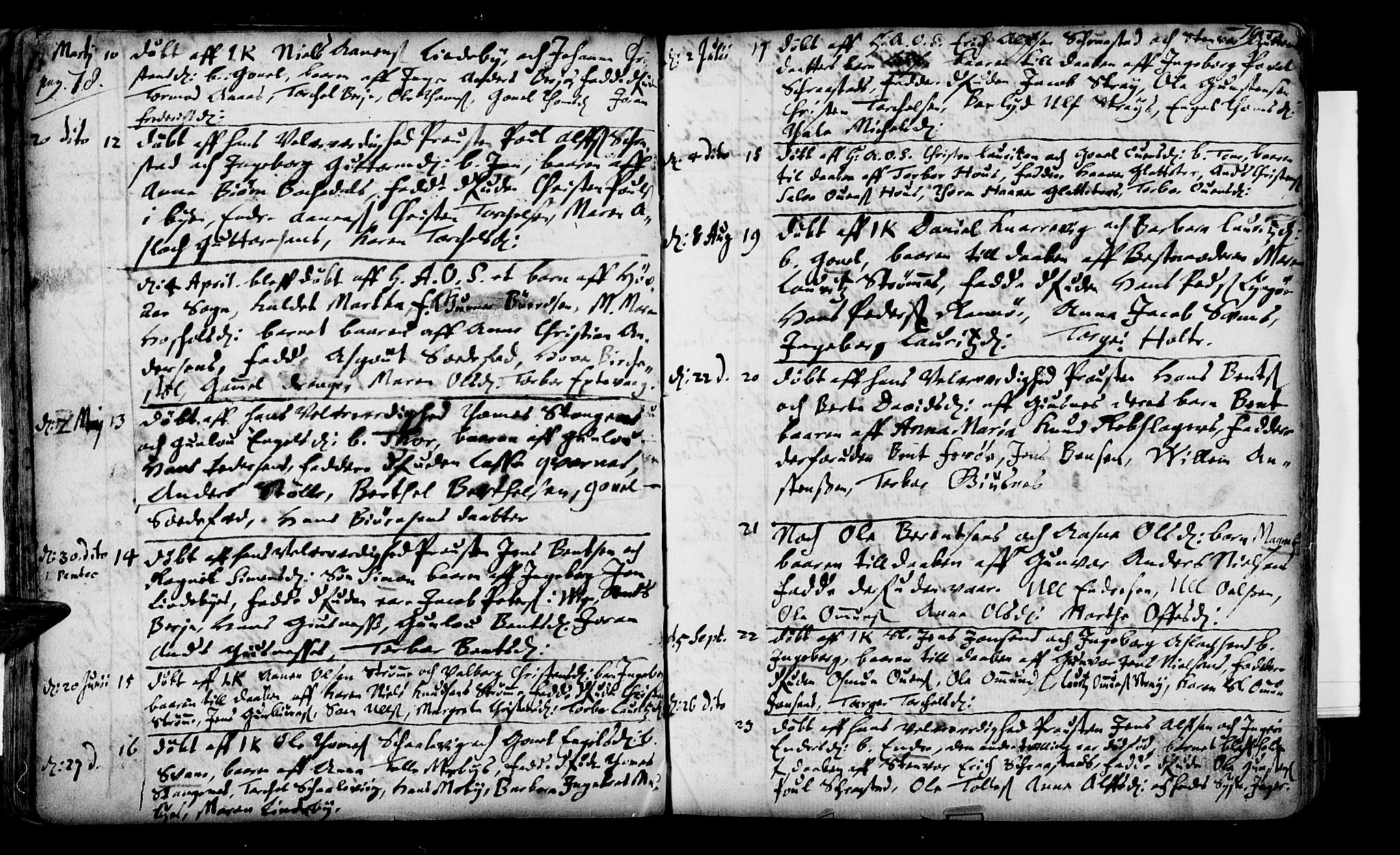 Oddernes sokneprestkontor, SAK/1111-0033/F/Fa/Faa/L0001: Parish register (official) no. A 1, 1692-1718, p. 78-79