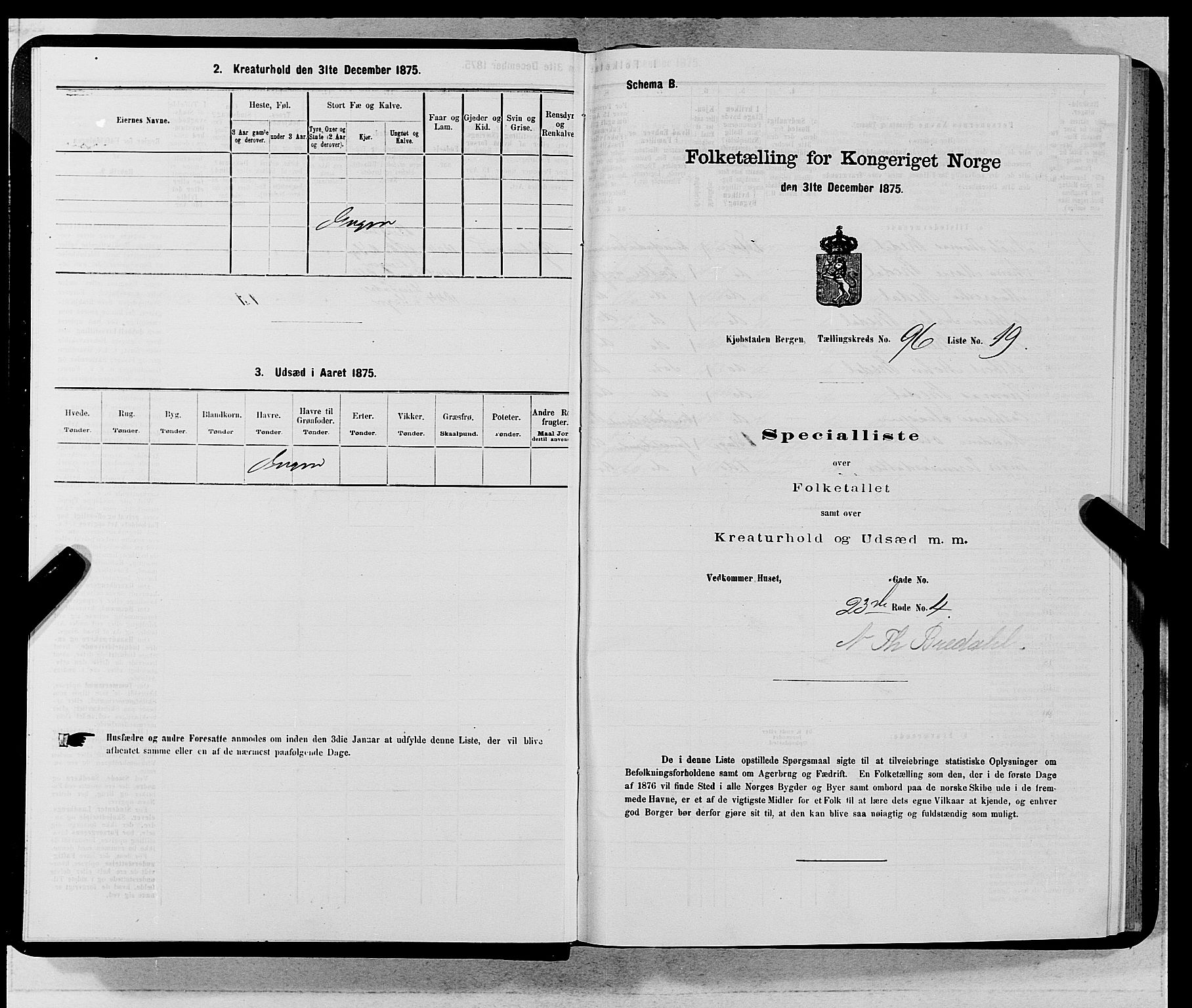 SAB, 1875 census for 1301 Bergen, 1875, p. 5205