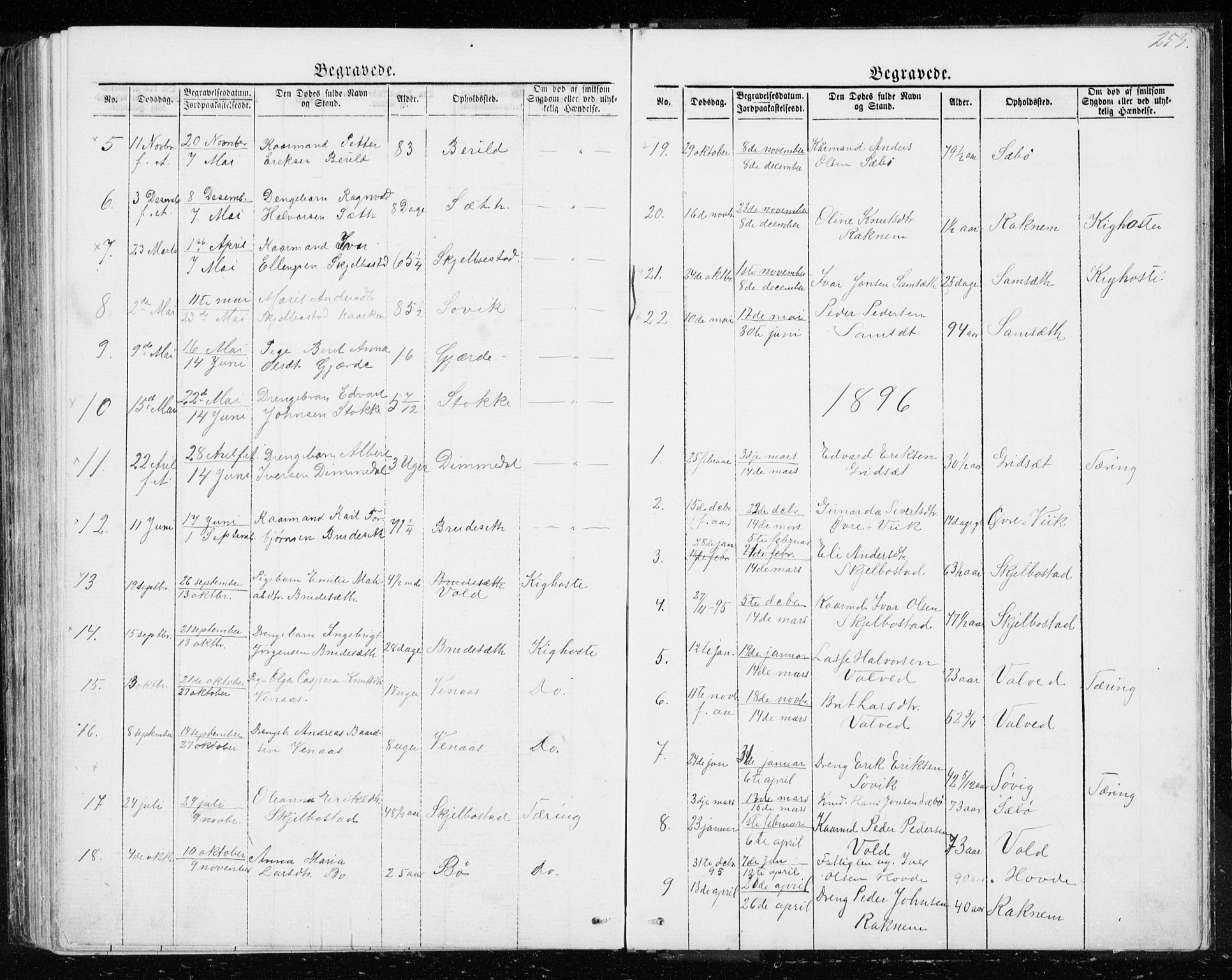 Ministerialprotokoller, klokkerbøker og fødselsregistre - Møre og Romsdal, SAT/A-1454/543/L0564: Parish register (copy) no. 543C02, 1867-1915, p. 253