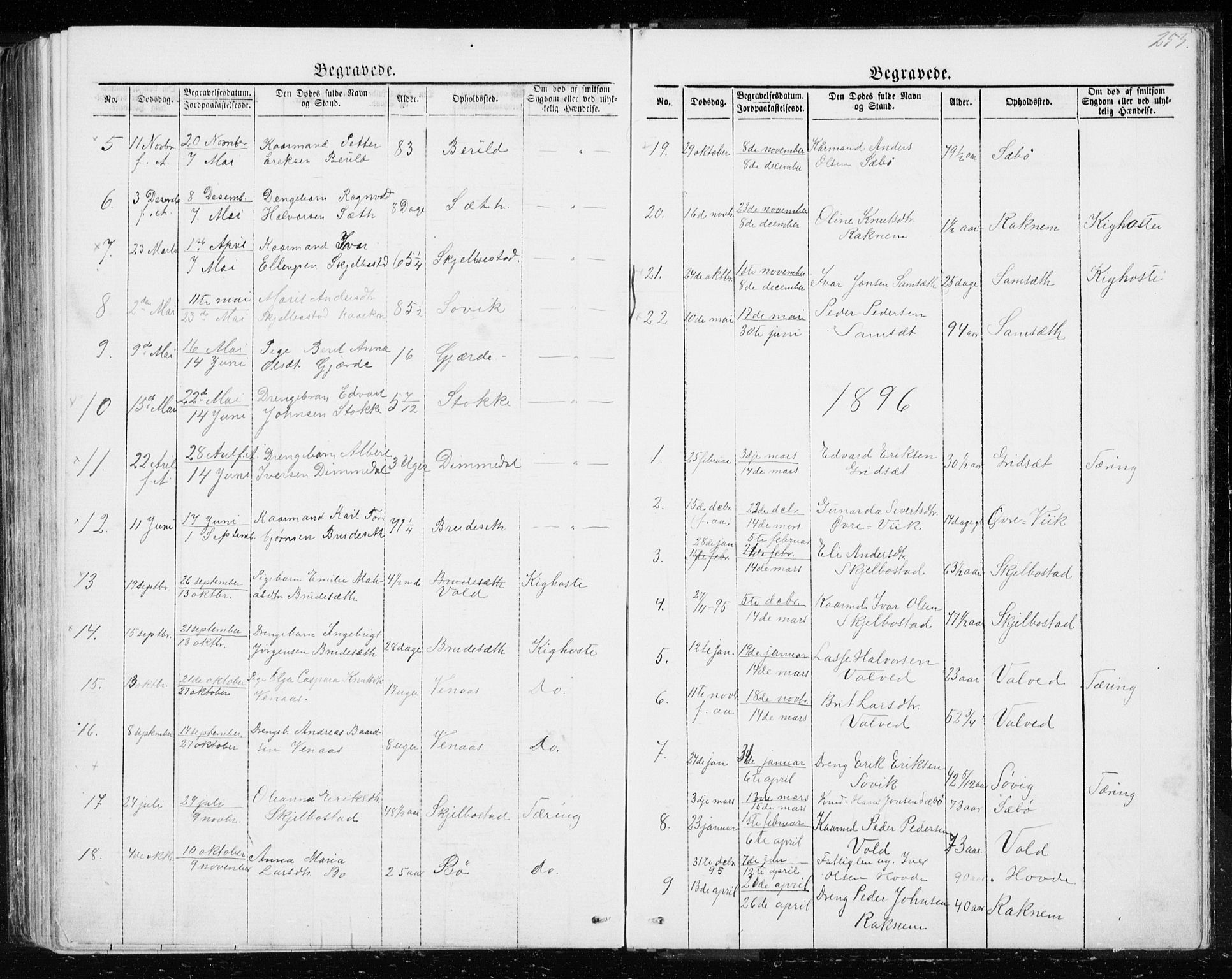 Ministerialprotokoller, klokkerbøker og fødselsregistre - Møre og Romsdal, AV/SAT-A-1454/543/L0564: Parish register (copy) no. 543C02, 1867-1915, p. 253