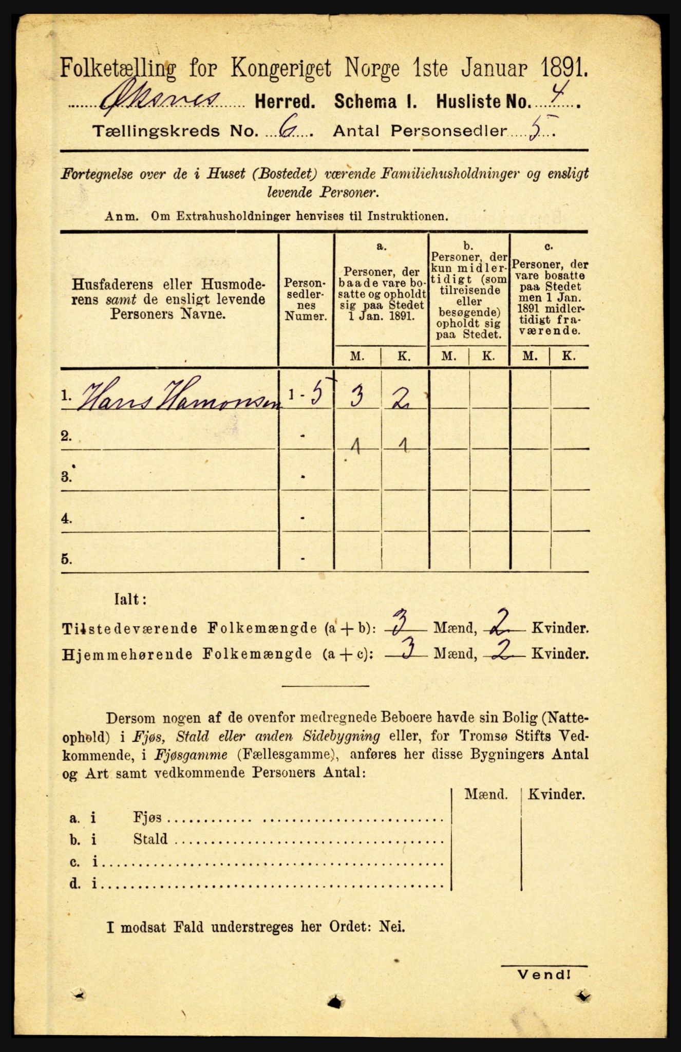 RA, 1891 census for 1868 Øksnes, 1891, p. 2509