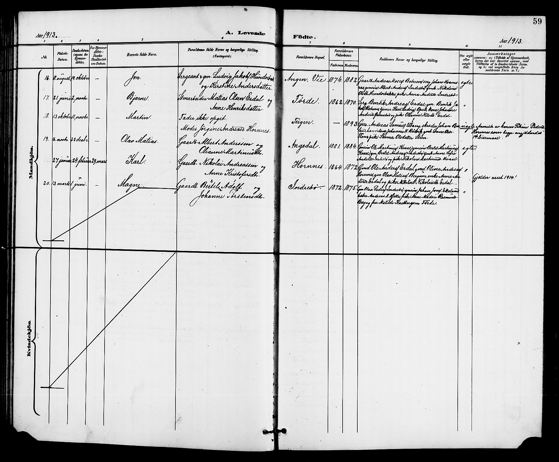 Førde sokneprestembete, AV/SAB-A-79901/H/Hab/Haba/L0003: Parish register (copy) no. A 3, 1899-1924, p. 59