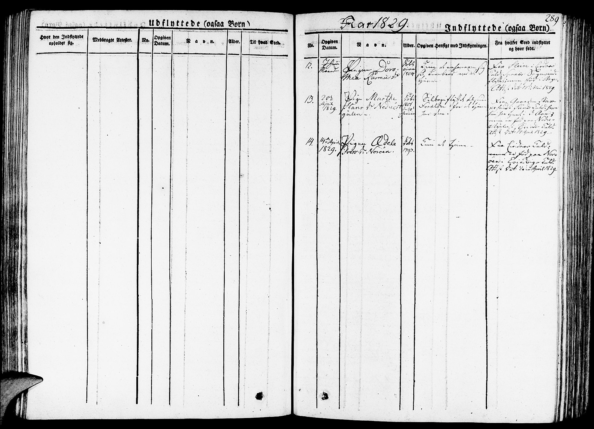 Gulen sokneprestembete, AV/SAB-A-80201/H/Haa/Haaa/L0019: Parish register (official) no. A 19, 1826-1836, p. 289