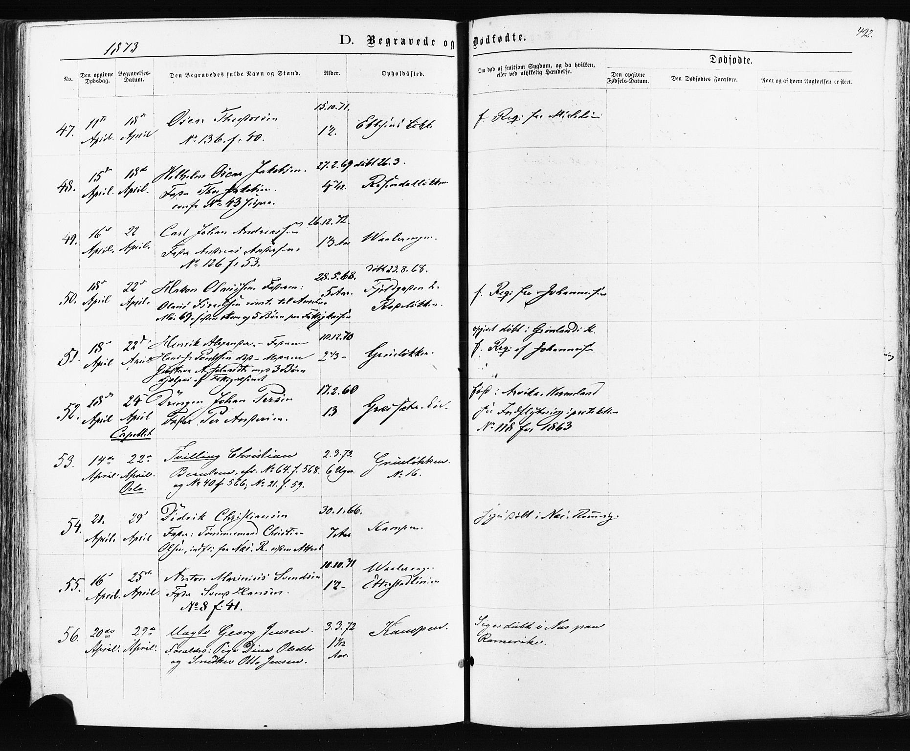 Østre Aker prestekontor Kirkebøker, AV/SAO-A-10840/F/Fa/L0003: Parish register (official) no. I 3, 1869-1875, p. 492