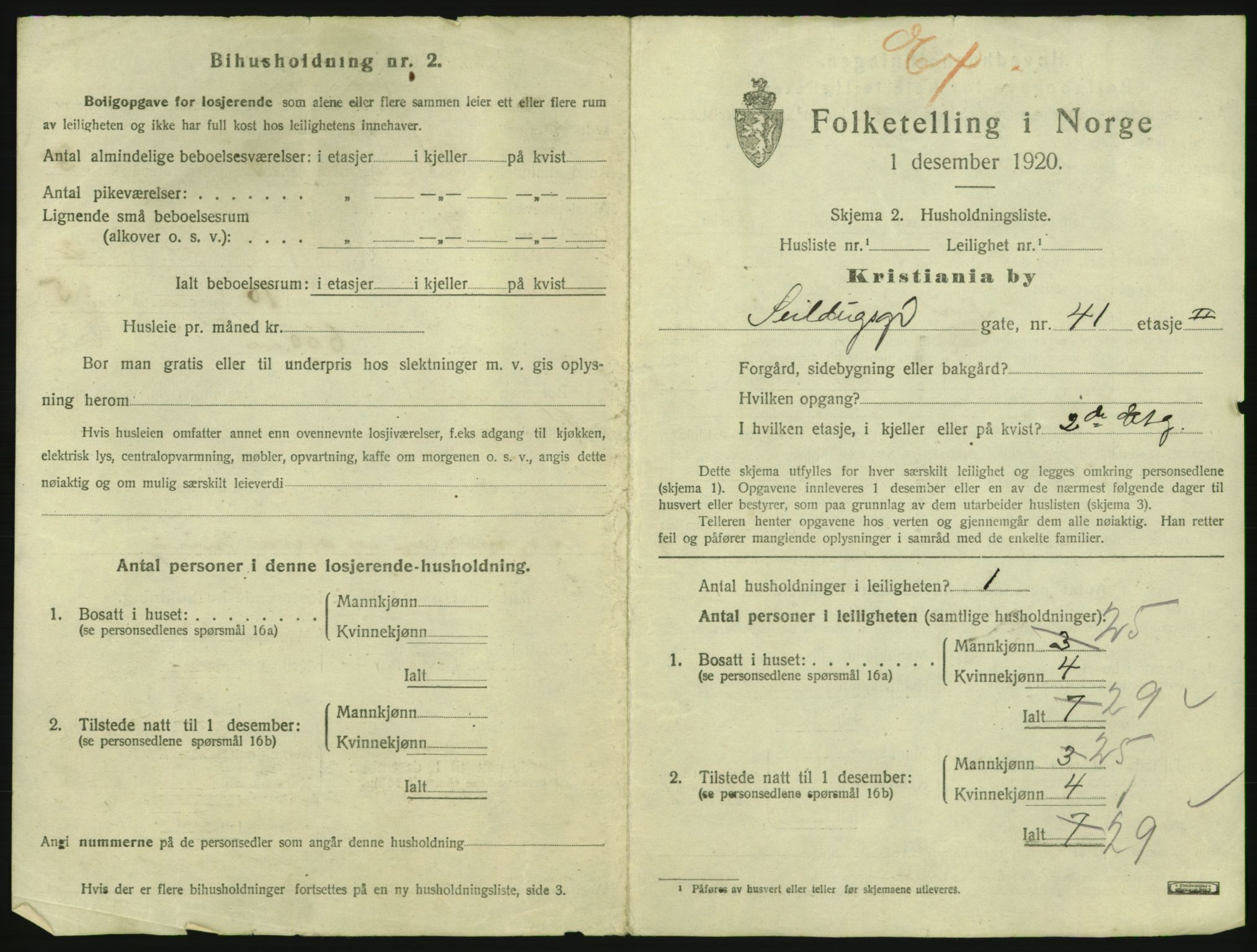 SAO, 1920 census for Kristiania, 1920, p. 94663