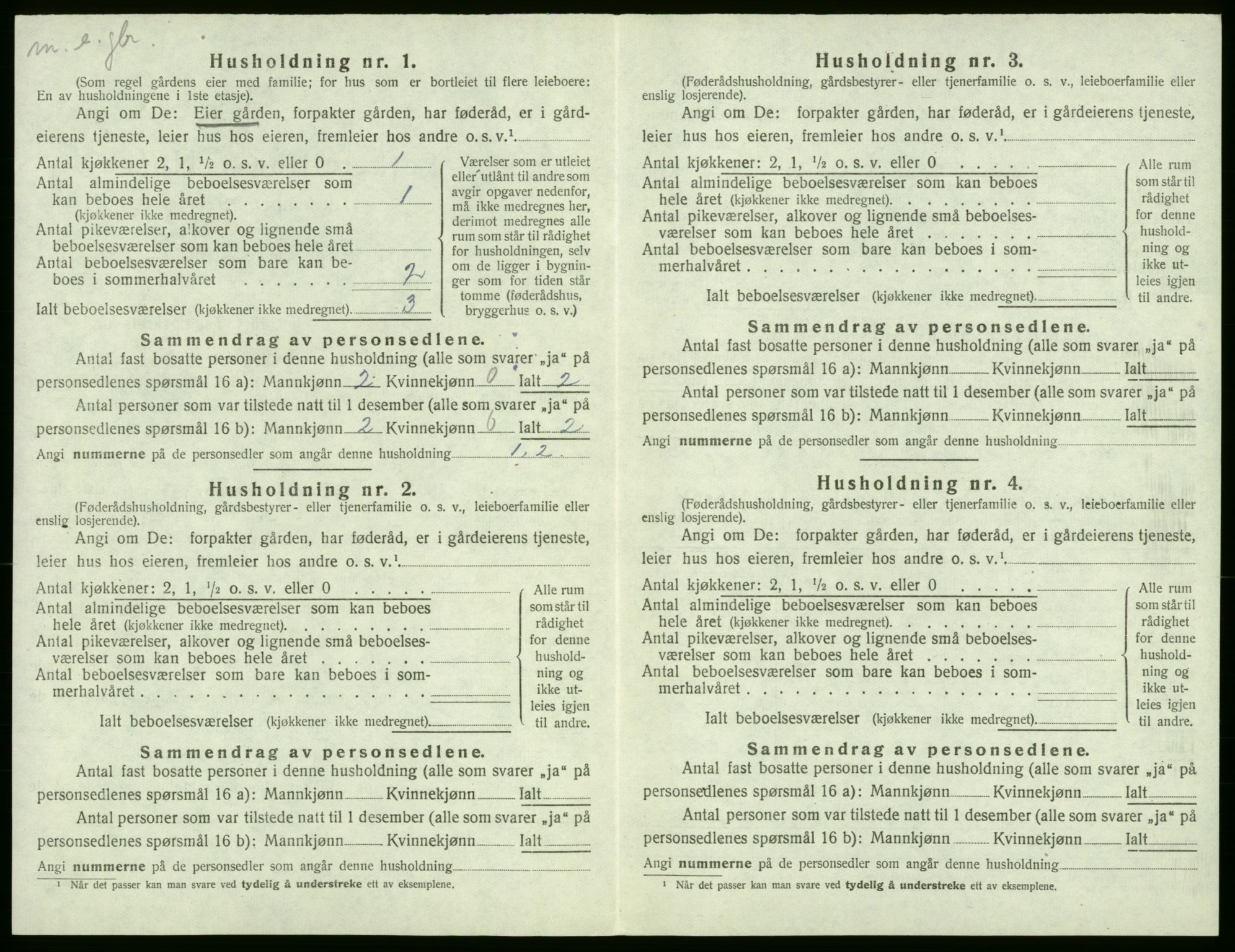 SAB, 1920 census for Stord, 1920, p. 190