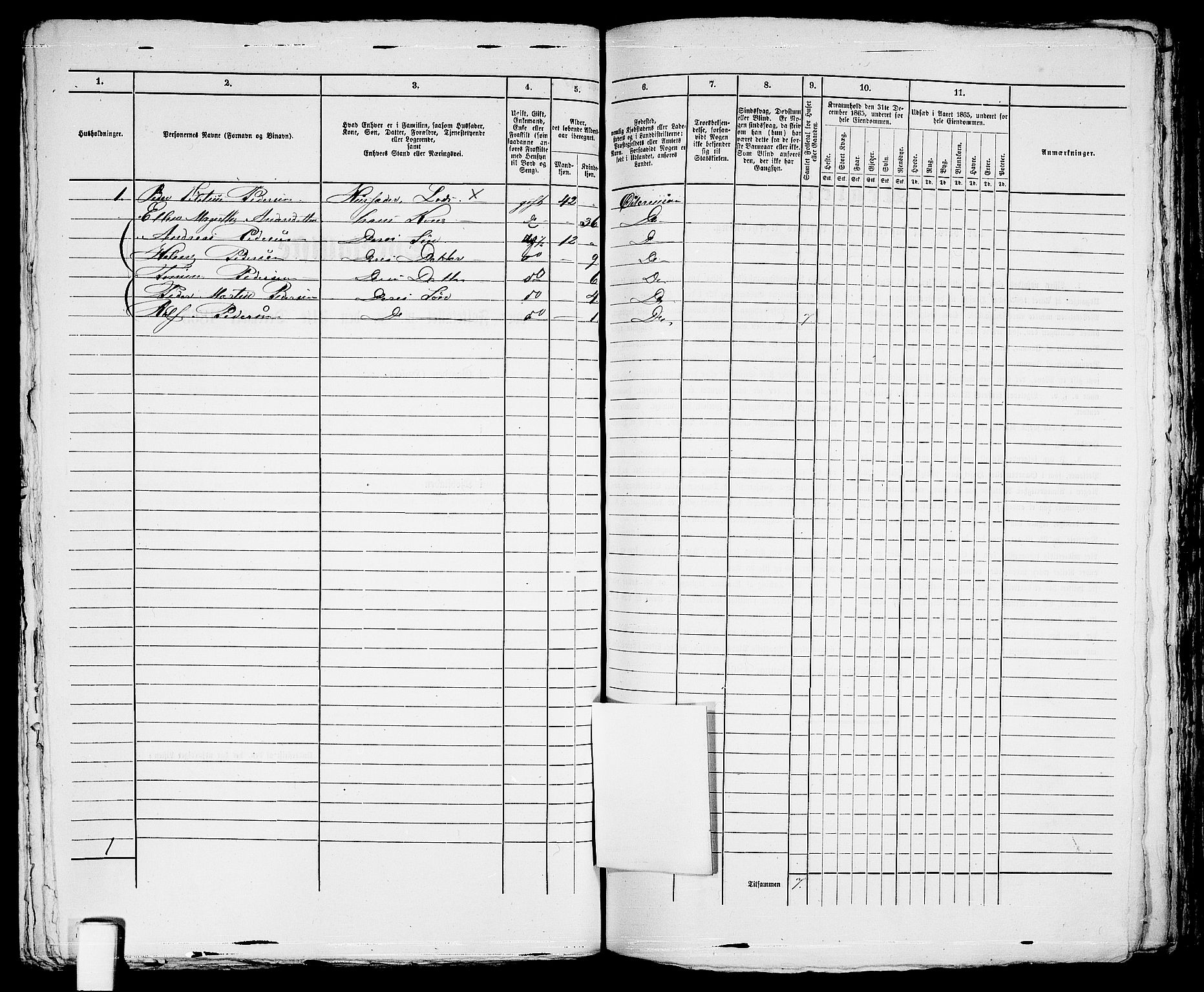 RA, 1865 census for Risør/Risør, 1865, p. 578