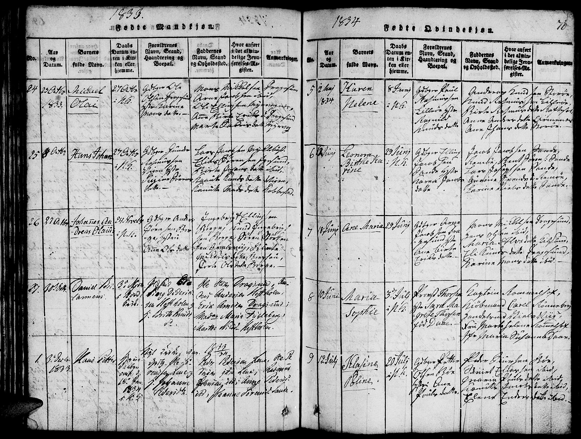 Ministerialprotokoller, klokkerbøker og fødselsregistre - Møre og Romsdal, AV/SAT-A-1454/507/L0078: Parish register (copy) no. 507C01, 1816-1840, p. 70