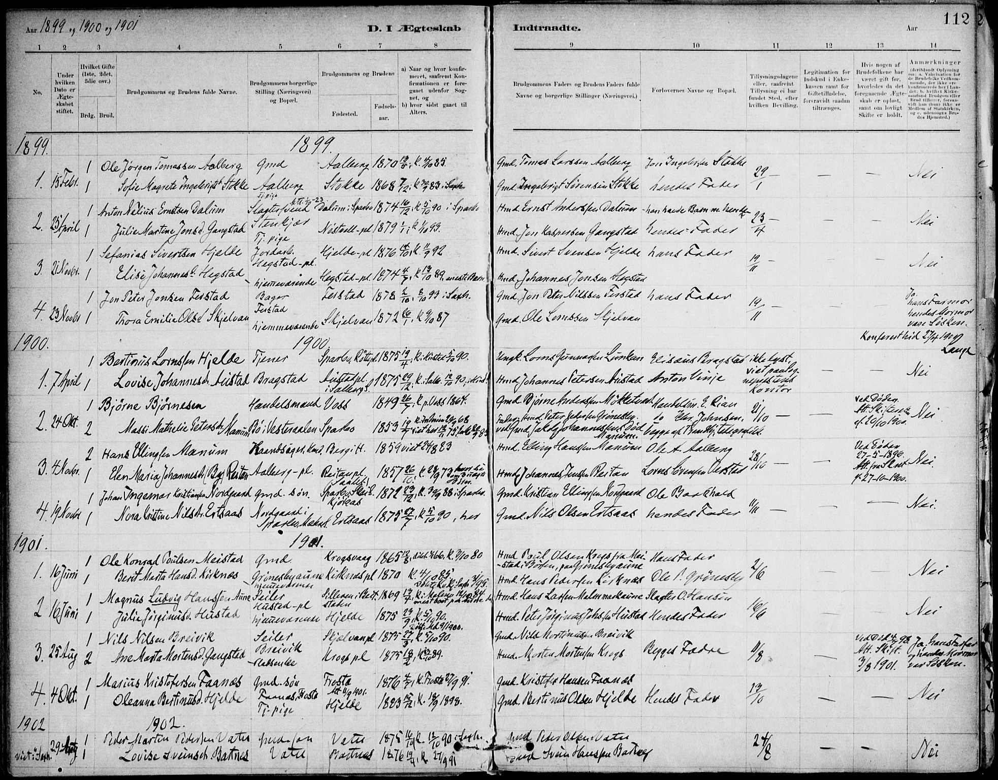 Ministerialprotokoller, klokkerbøker og fødselsregistre - Nord-Trøndelag, AV/SAT-A-1458/732/L0316: Parish register (official) no. 732A01, 1879-1921, p. 112