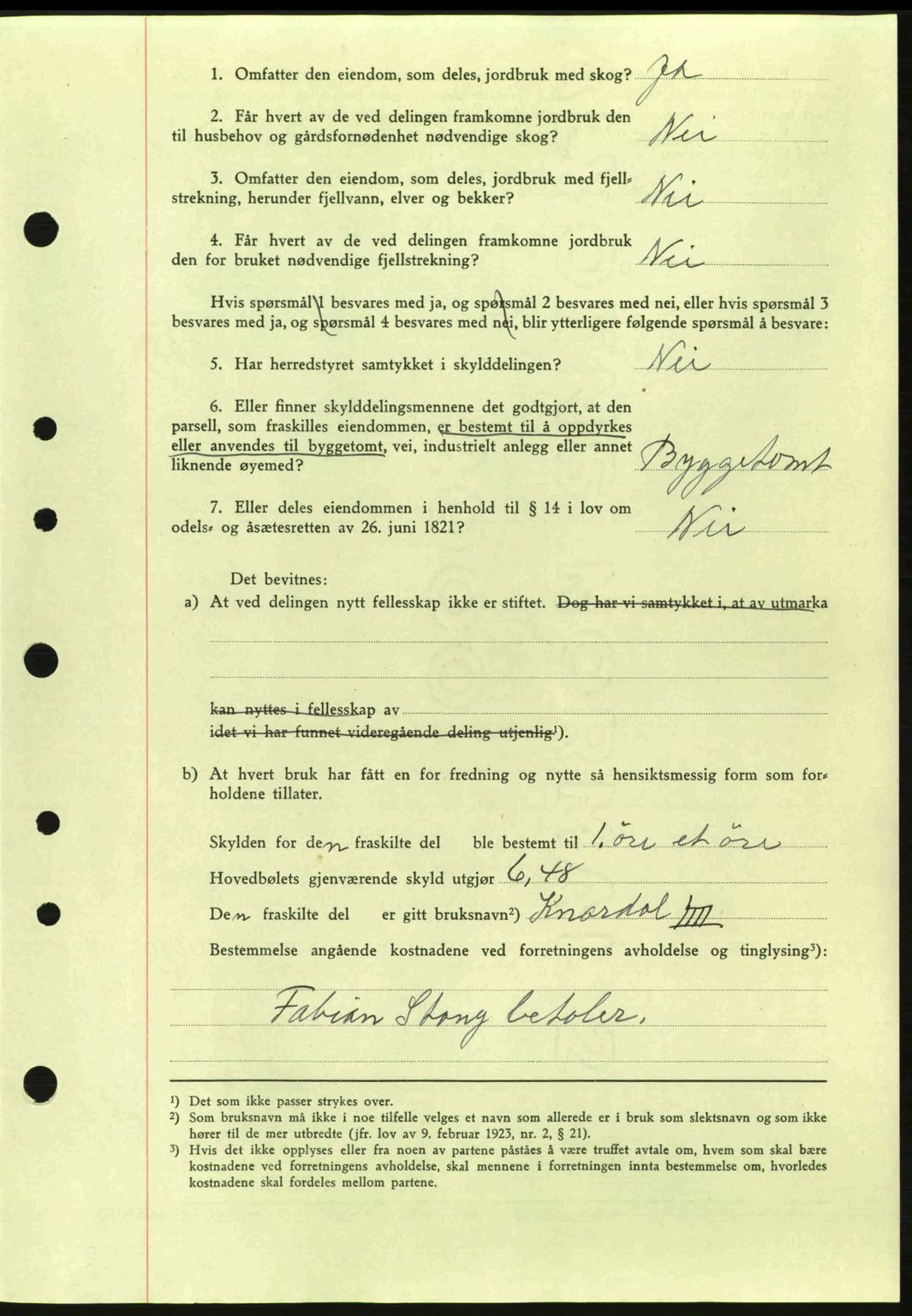 Idd og Marker sorenskriveri, AV/SAO-A-10283/G/Gb/Gbb/L0006: Mortgage book no. A6, 1943-1944, Diary no: : 1306/1943