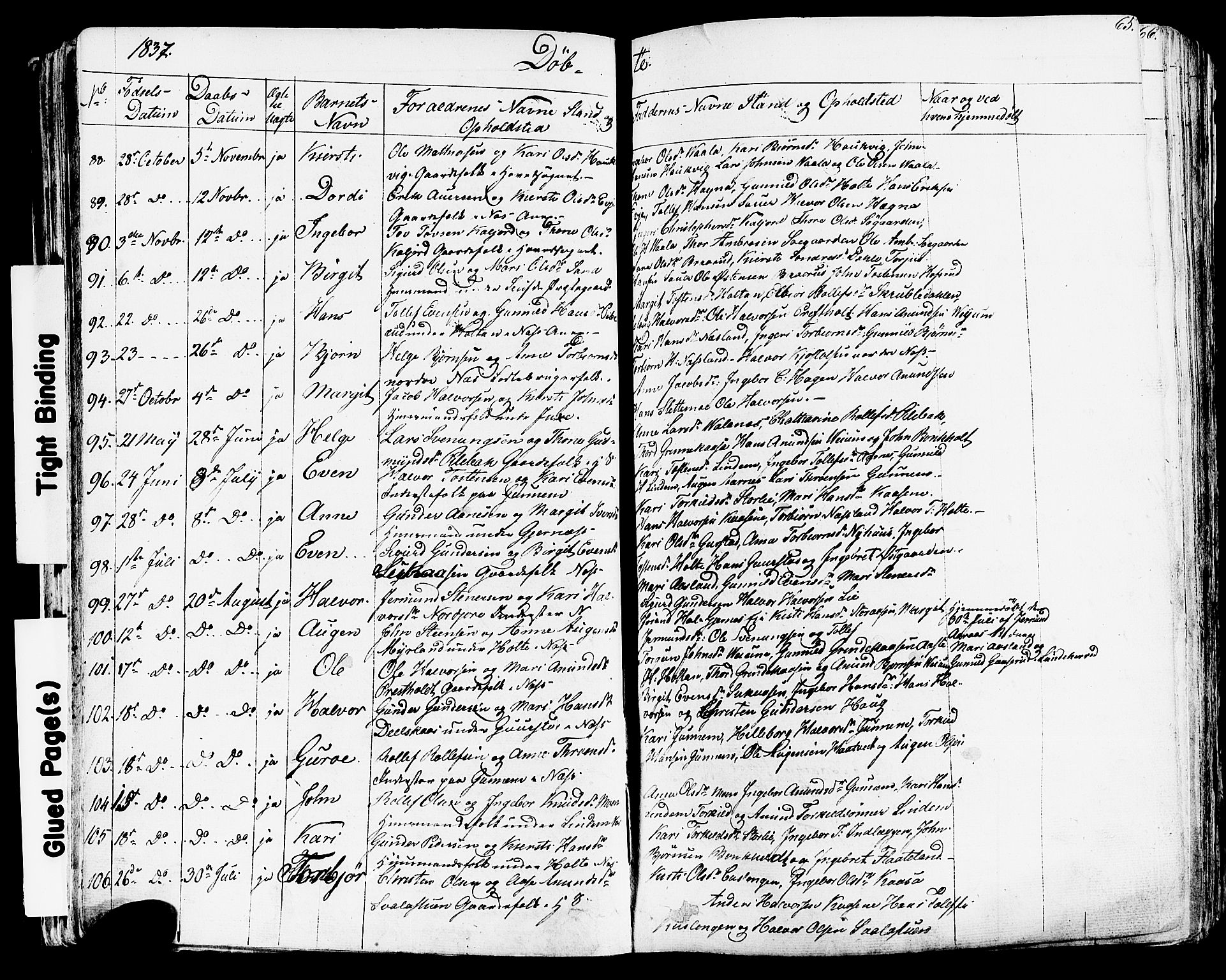 Sauherad kirkebøker, SAKO/A-298/F/Fa/L0006: Parish register (official) no. I 6, 1827-1850, p. 65