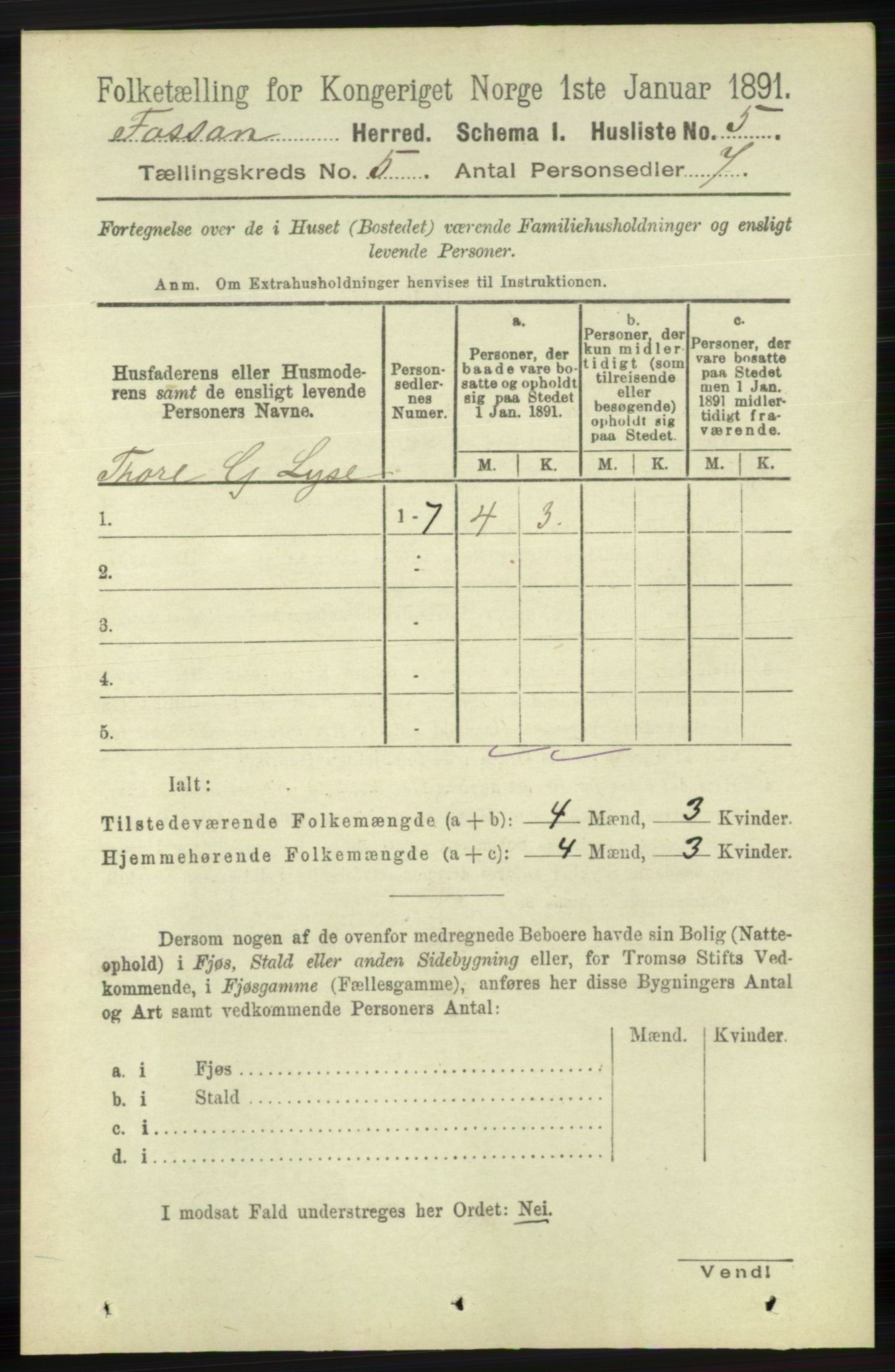 RA, 1891 census for 1129 Forsand, 1891, p. 737