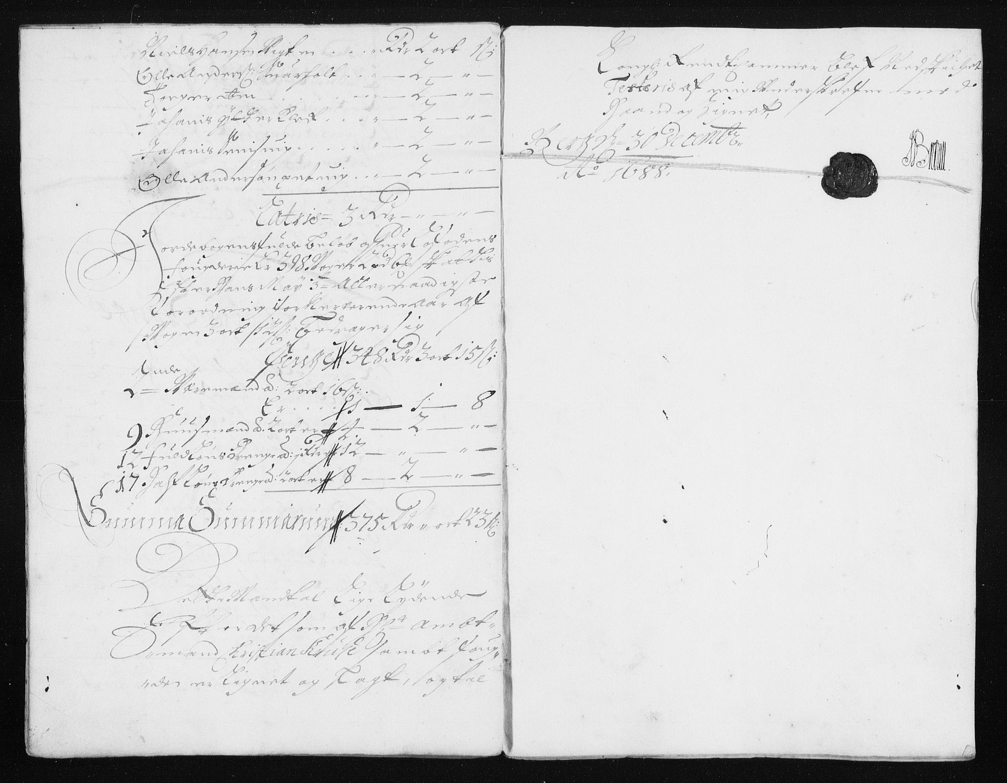 Rentekammeret inntil 1814, Reviderte regnskaper, Stiftamtstueregnskaper, Trondheim stiftamt og Nordland amt, AV/RA-EA-6044/R/Rh/L0011: Nordland amt, 1688