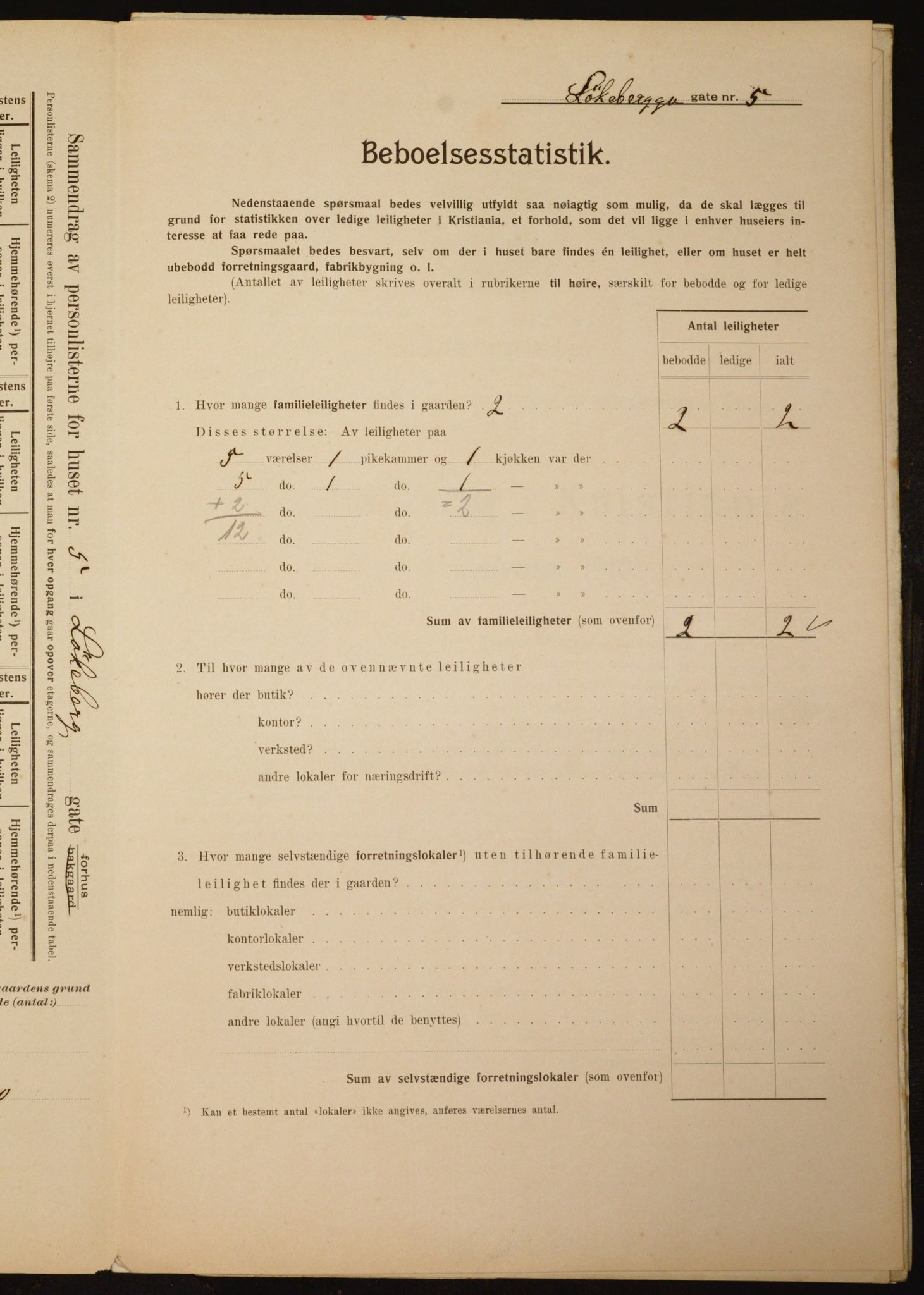 OBA, Municipal Census 1910 for Kristiania, 1910, p. 56555