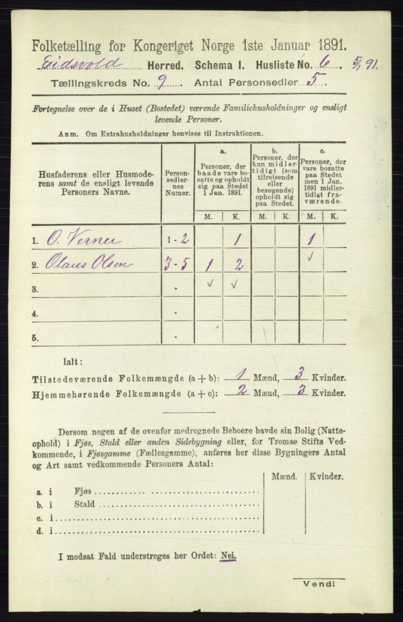 RA, 1891 census for 0237 Eidsvoll, 1891, p. 6528