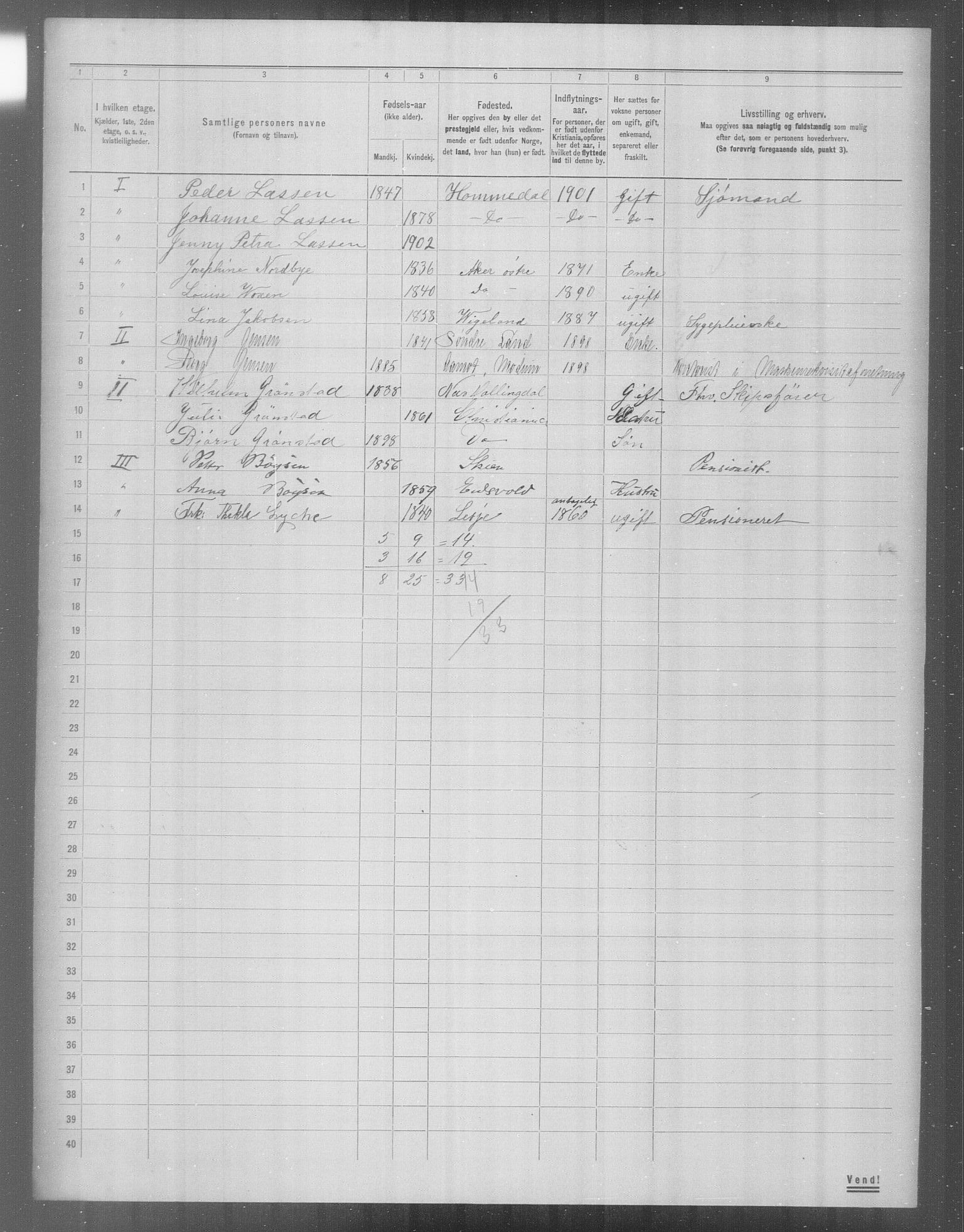 OBA, Municipal Census 1904 for Kristiania, 1904, p. 24044