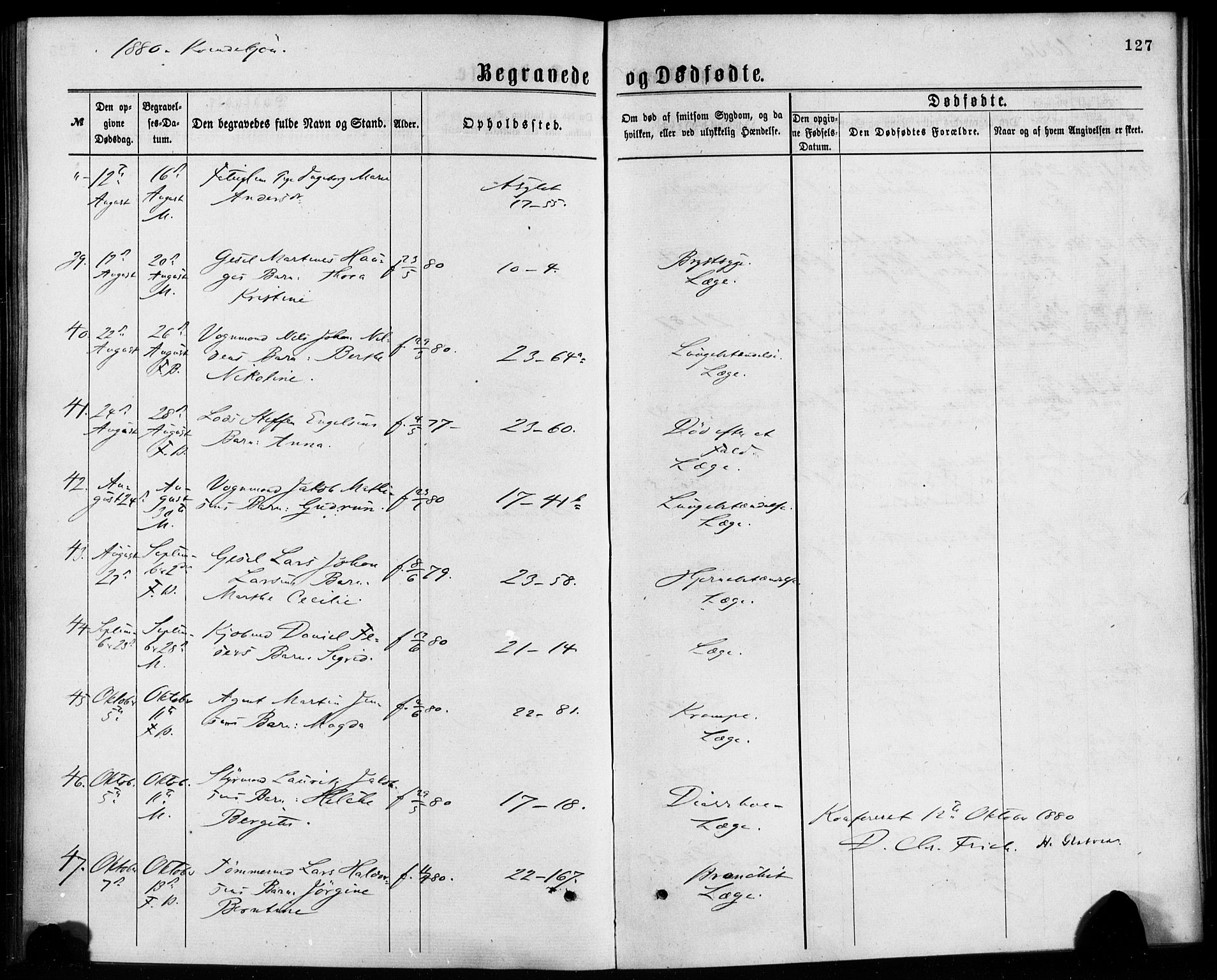 Korskirken sokneprestembete, AV/SAB-A-76101/H/Haa/L0046: Parish register (official) no. E 4, 1875-1883, p. 127