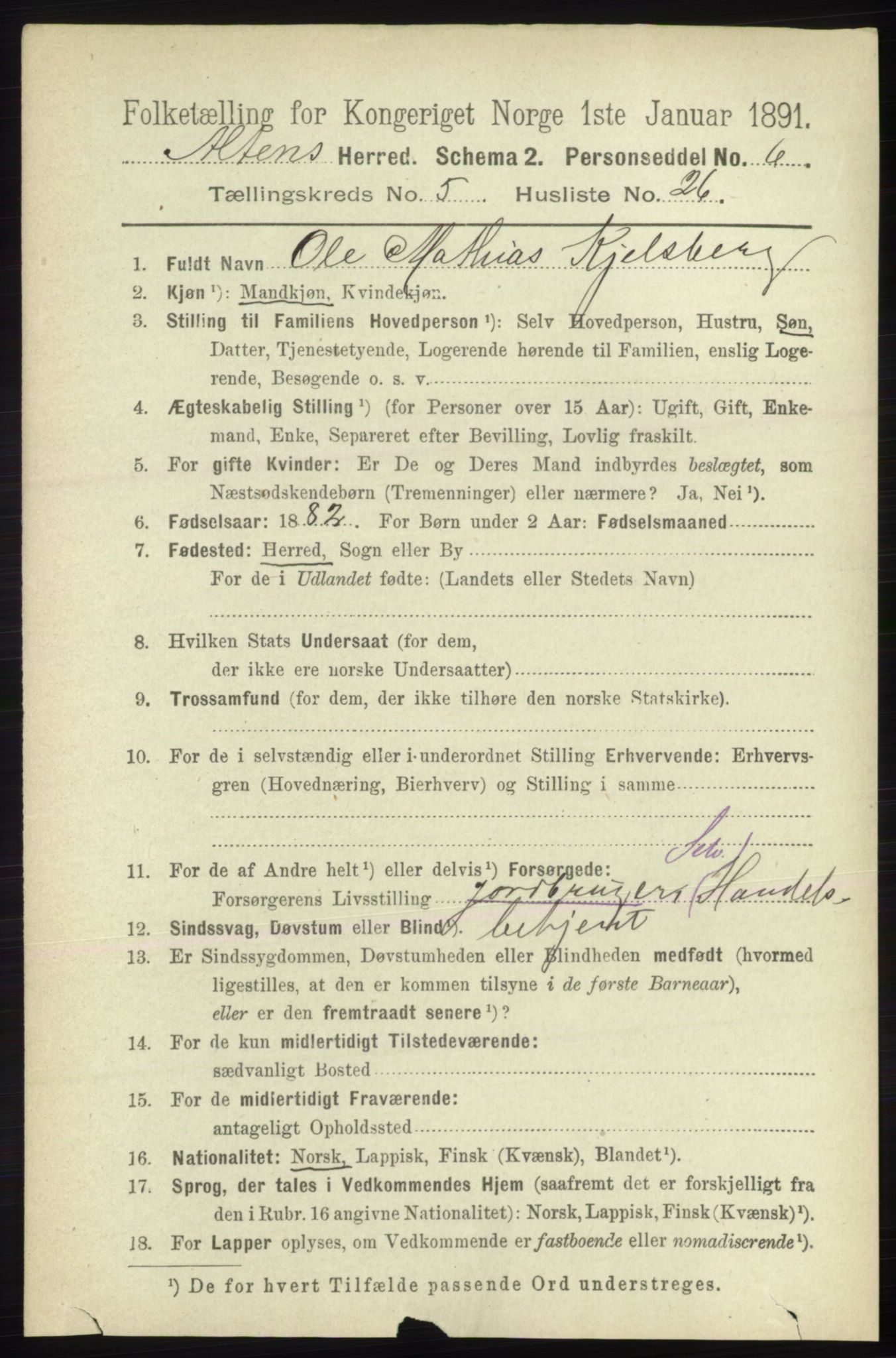 RA, 1891 census for 2012 Alta, 1891, p. 1803