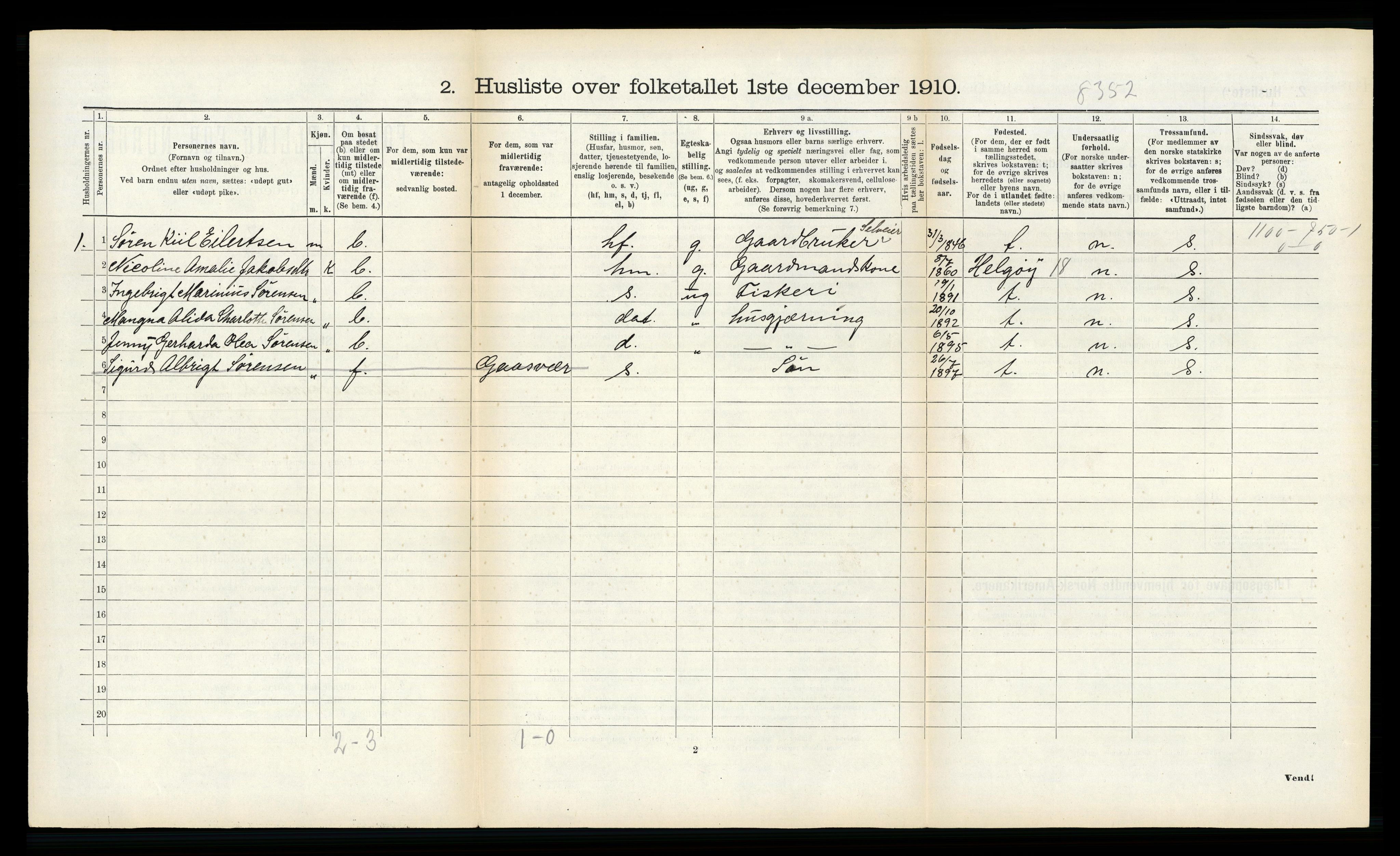 RA, 1910 census for Tromsøysund, 1910, p. 1350