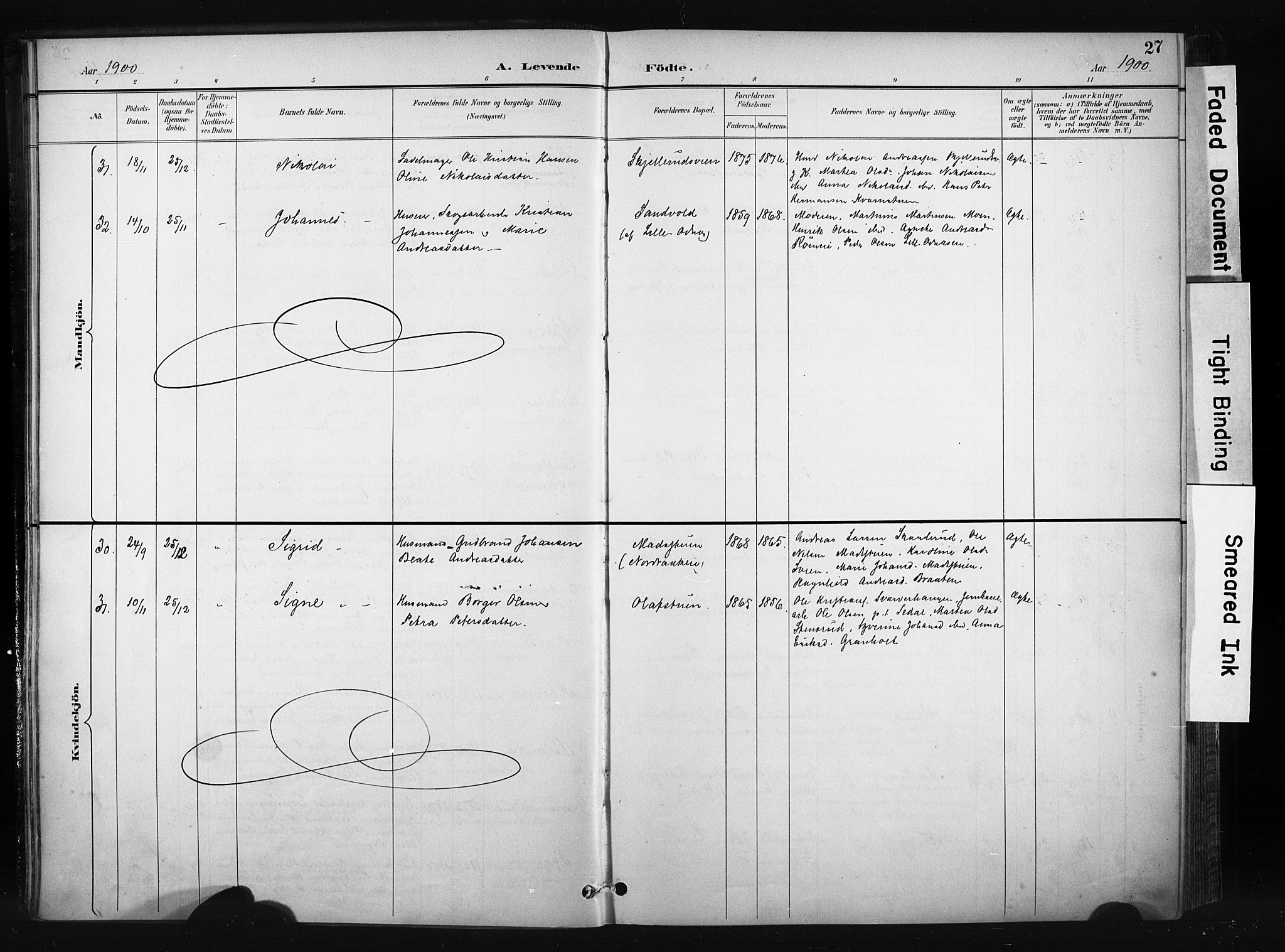 Søndre Land prestekontor, SAH/PREST-122/K/L0004: Parish register (official) no. 4, 1895-1904, p. 27