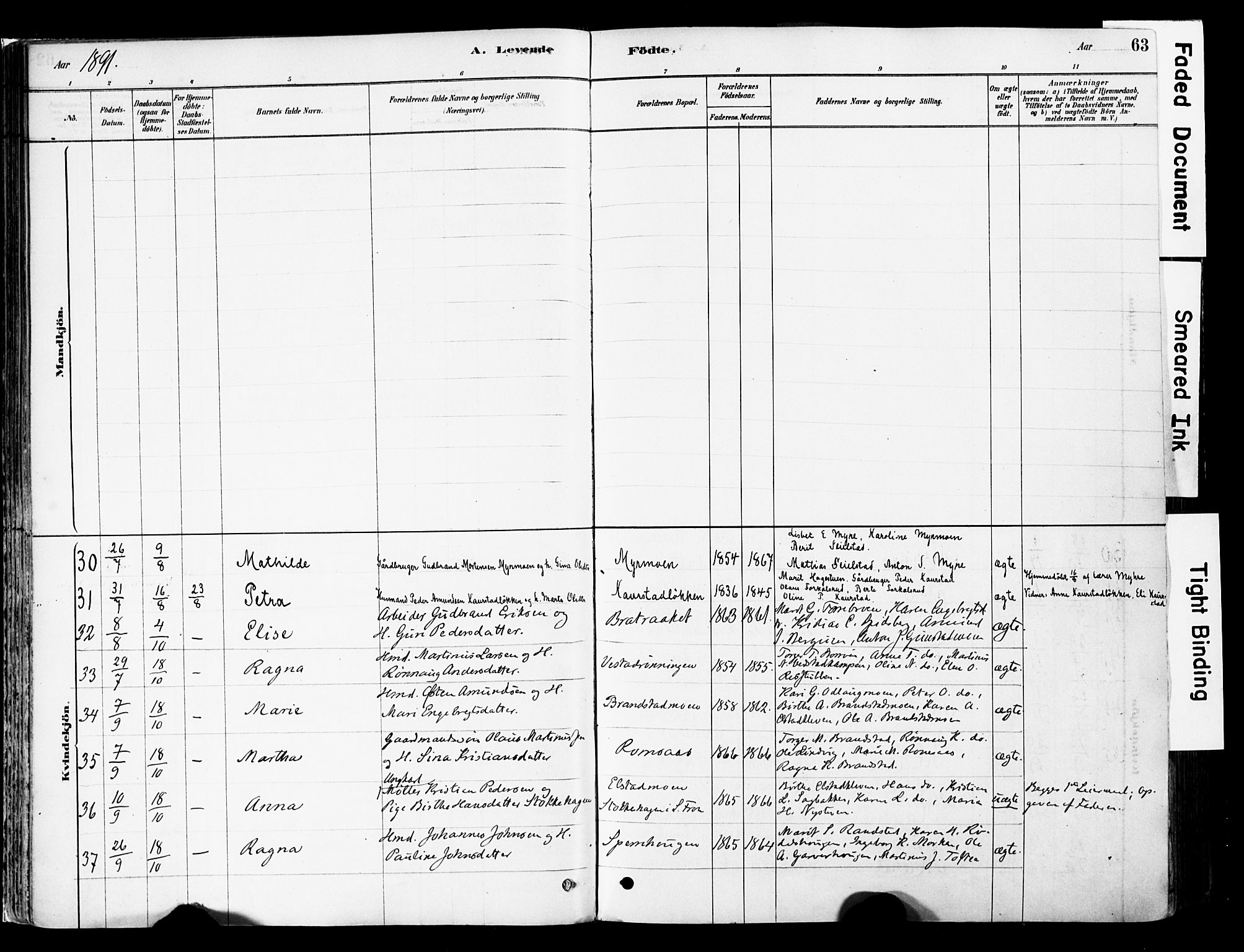 Ringebu prestekontor, AV/SAH-PREST-082/H/Ha/Haa/L0008: Parish register (official) no. 8, 1878-1898, p. 63