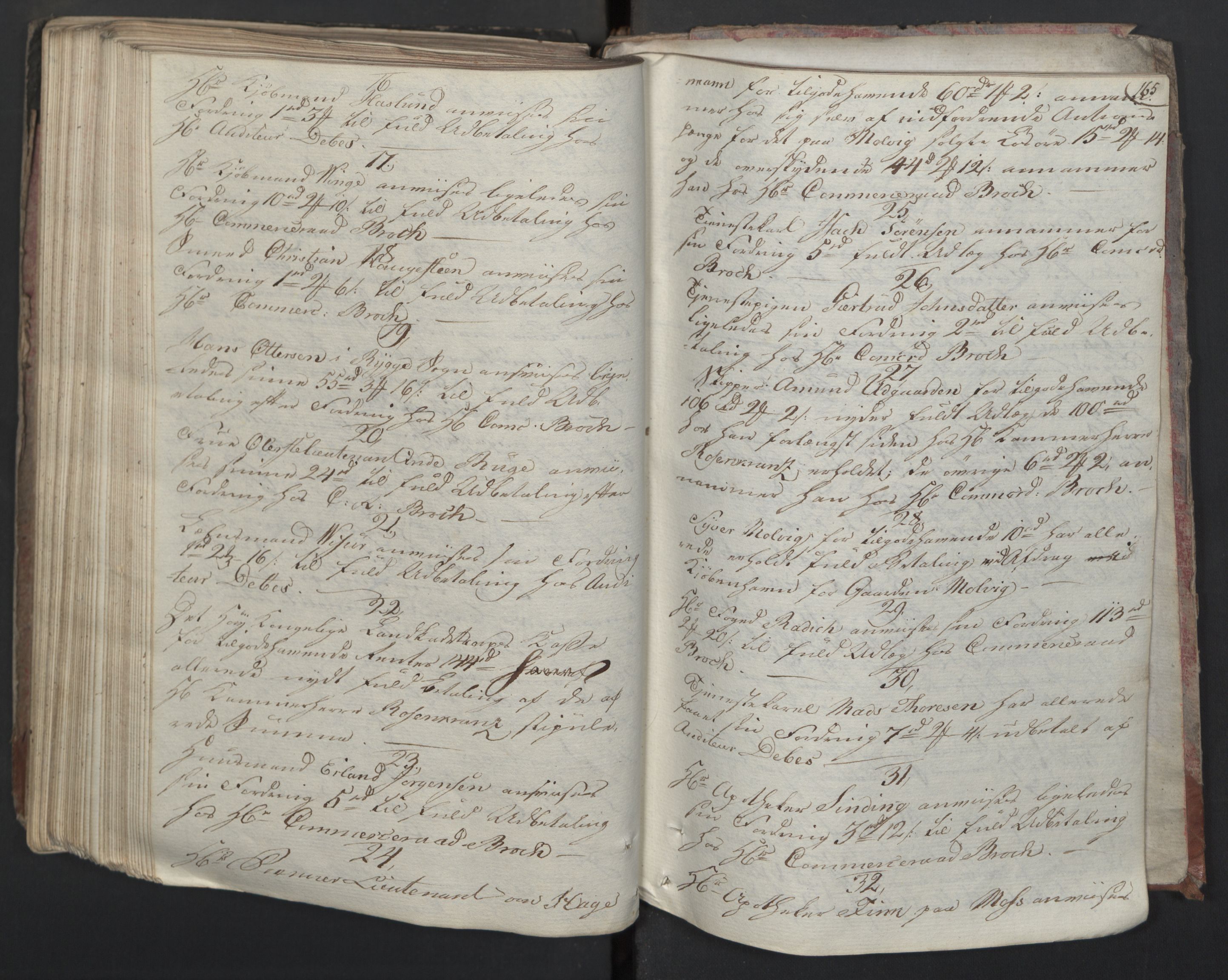 Forsvaret, Generalauditøren, RA/RAFA-1772/F/Fj/Fjc/L0009: Skifteprotokol for det søndenfjeldske inf. reg.s nationale batailloner, 1789-1807, p. 164b-165a