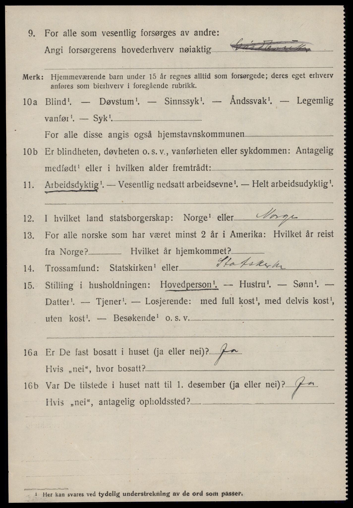 SAT, 1920 census for Bremsnes, 1920, p. 5154