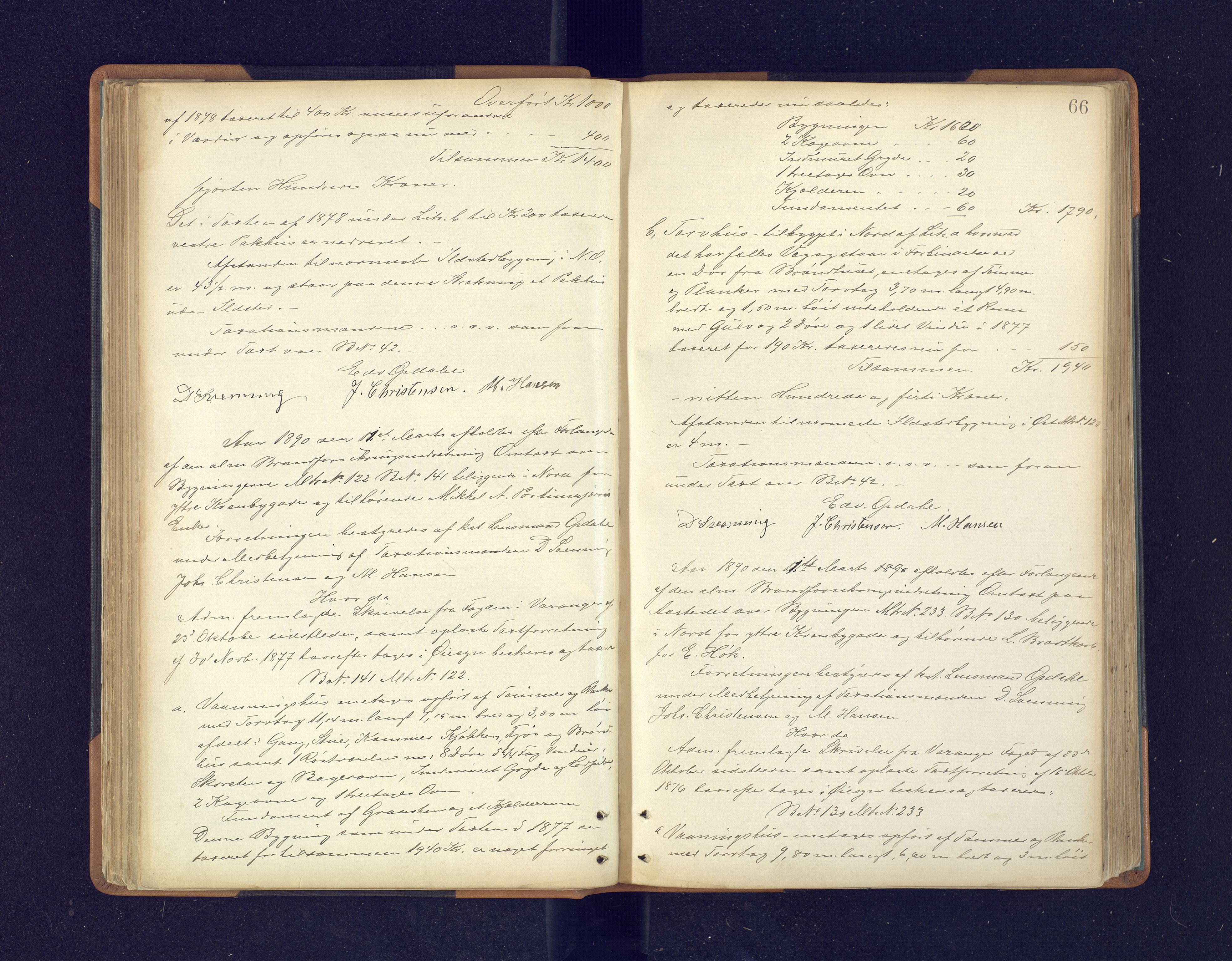 Nord-Varanger (Vadsø) lensmannskontor, AV/SATØ-S-1166/1/Fp/Fpc/L0205: Branntakstprotokoller Vadsø by, 1884-1898, p. 65b-66a