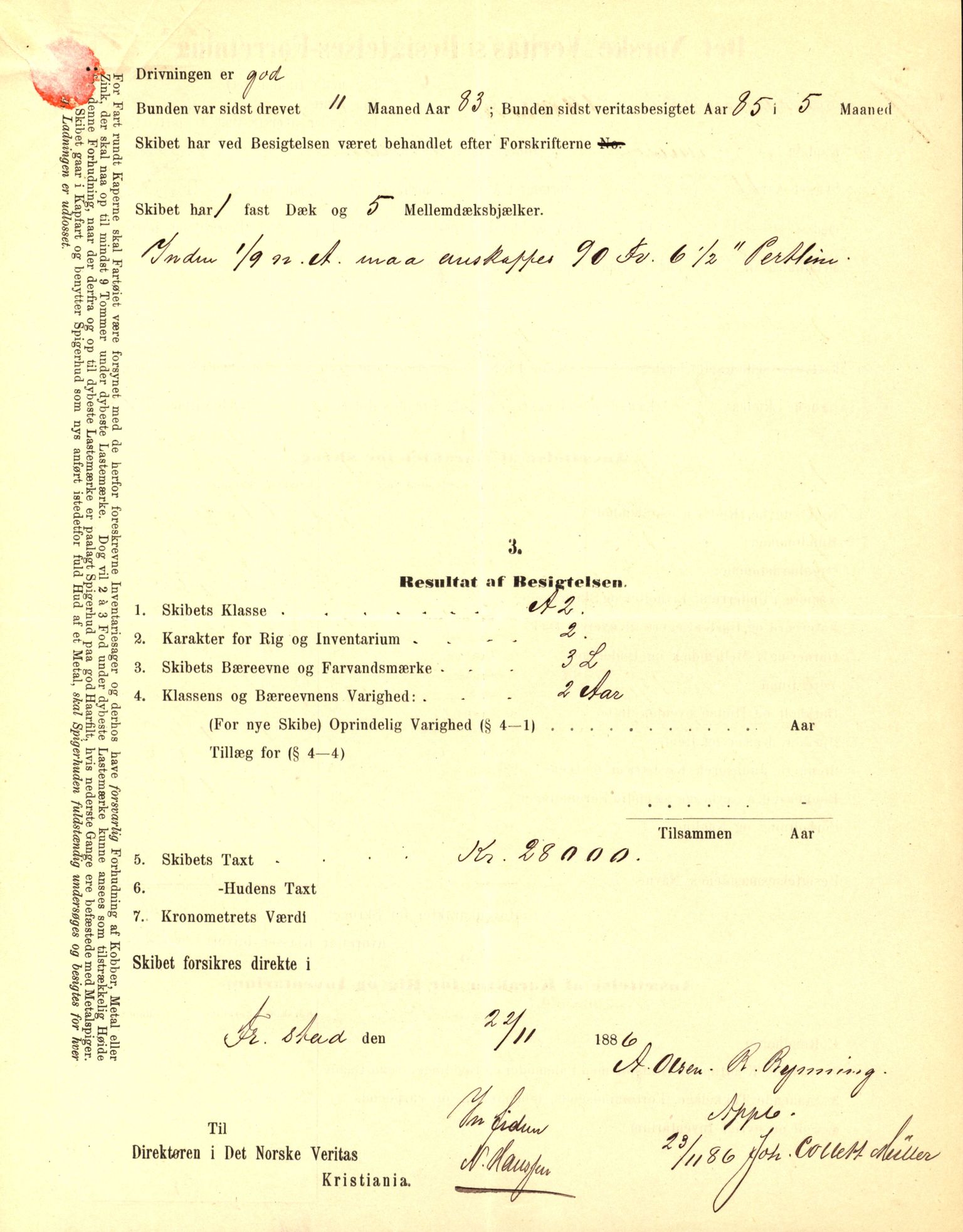 Pa 63 - Østlandske skibsassuranceforening, VEMU/A-1079/G/Ga/L0023/0002: Havaridokumenter / Flora, Frank, Freidig, Sophie, Wilhelmine, 1888, p. 15