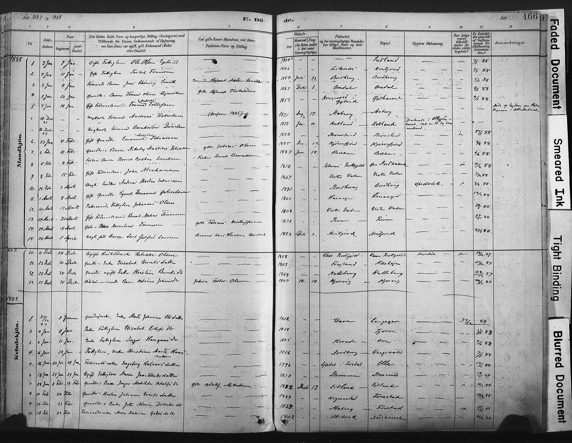 Lista sokneprestkontor, SAK/1111-0027/F/Fa/L0012: Parish register (official) no. A 12, 1879-1903, p. 466