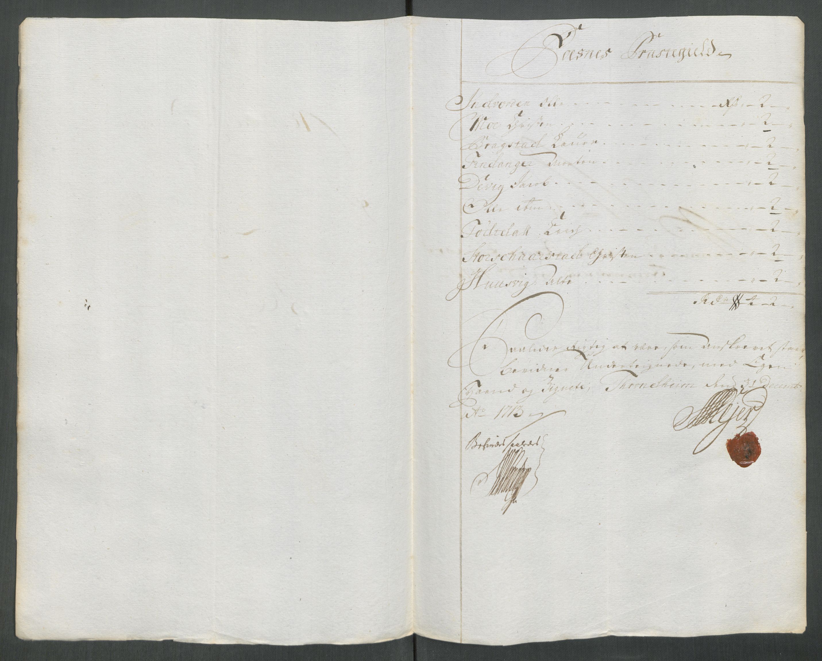 Rentekammeret inntil 1814, Reviderte regnskaper, Fogderegnskap, RA/EA-4092/R64/L4434: Fogderegnskap Namdal, 1713, p. 129