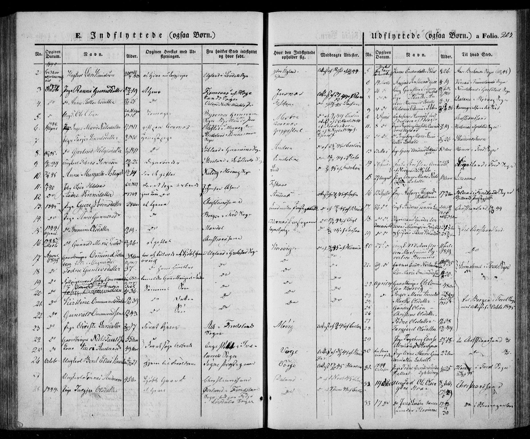 Oddernes sokneprestkontor, SAK/1111-0033/F/Fa/Faa/L0006: Parish register (official) no. A 6, 1838-1851, p. 205