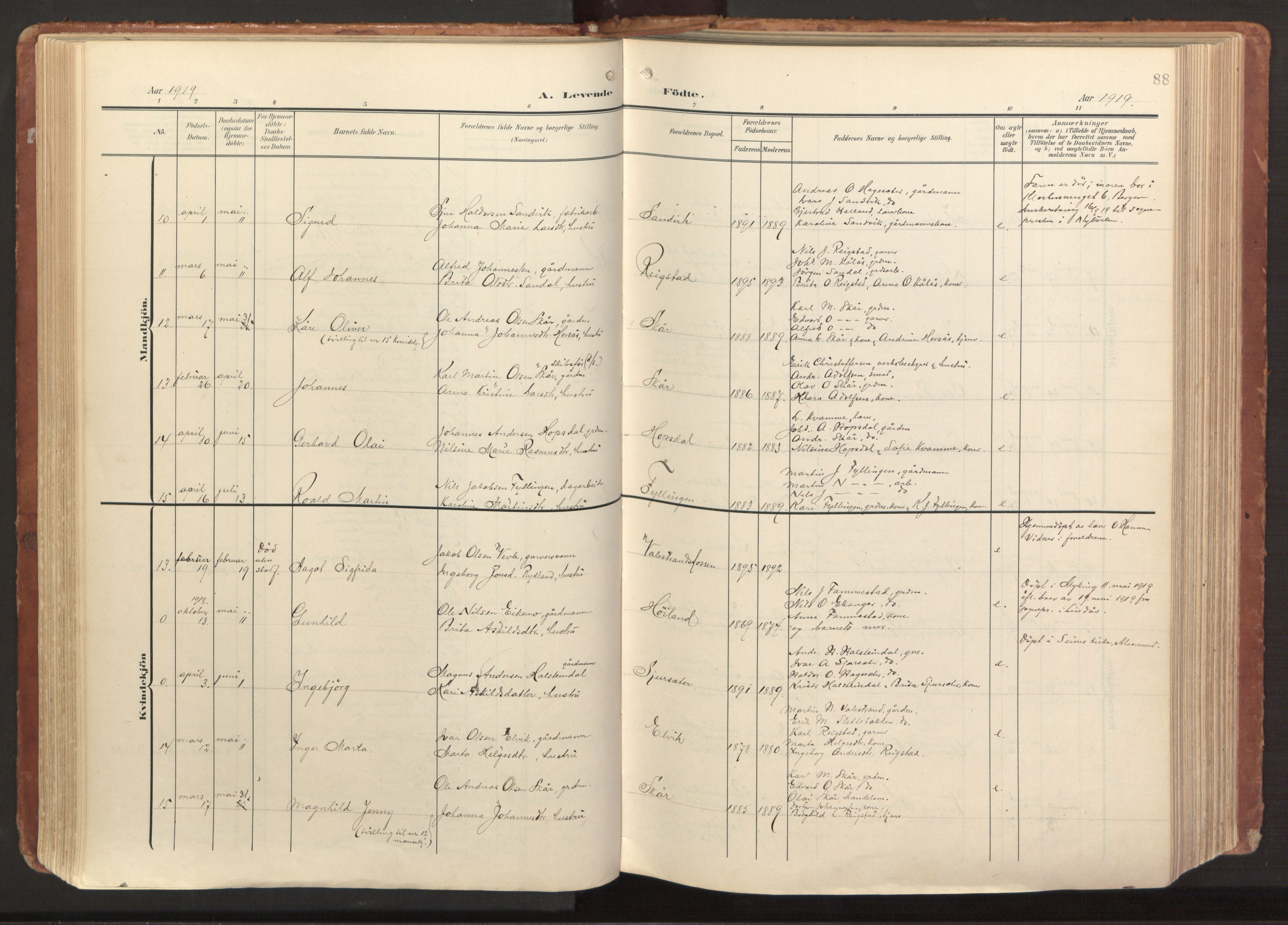 Hamre sokneprestembete, AV/SAB-A-75501/H/Ha/Haa/Haab/L0002: Parish register (official) no. B 2, 1905-1924, p. 88