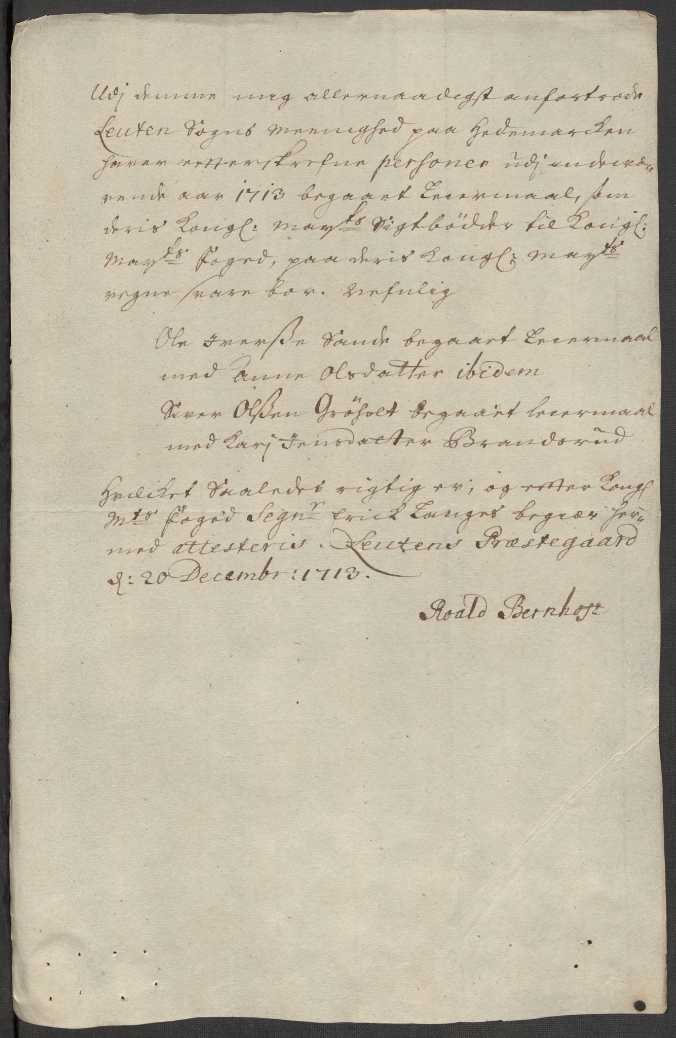 Rentekammeret inntil 1814, Reviderte regnskaper, Fogderegnskap, AV/RA-EA-4092/R16/L1050: Fogderegnskap Hedmark, 1713, p. 272