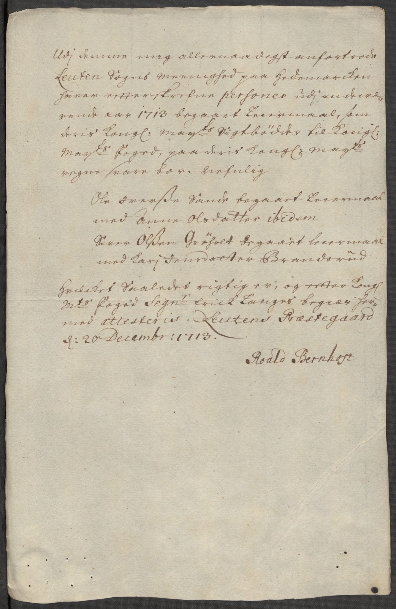 Rentekammeret inntil 1814, Reviderte regnskaper, Fogderegnskap, RA/EA-4092/R16/L1050: Fogderegnskap Hedmark, 1713, p. 272