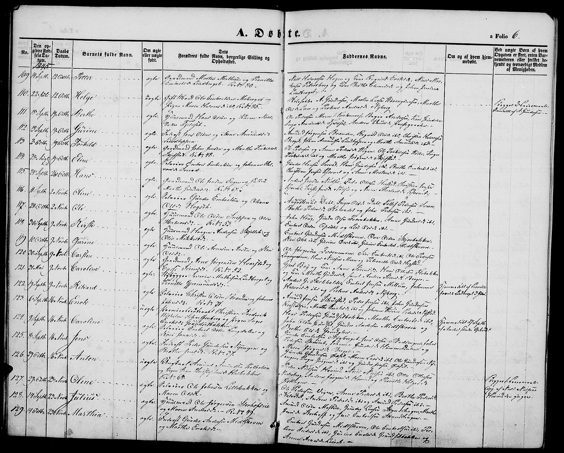 Elverum prestekontor, SAH/PREST-044/H/Ha/Hab/L0002: Parish register (copy) no. 2, 1845-1855, p. 6