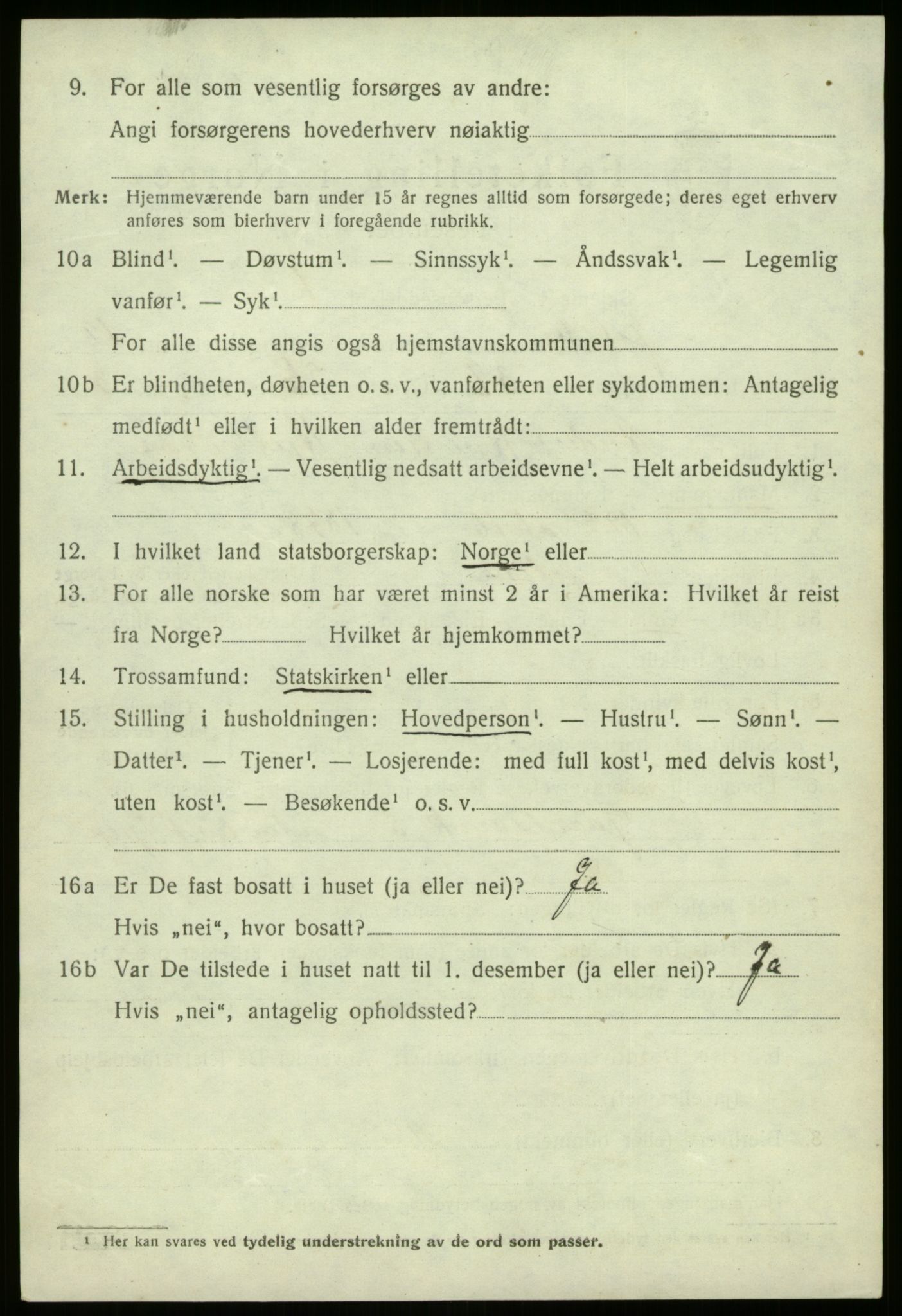 SAB, 1920 census for Jølster, 1920, p. 5947