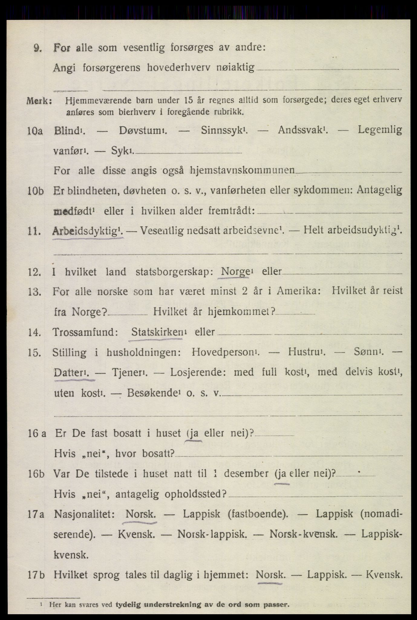 SAT, 1920 census for Verdal, 1920, p. 11572