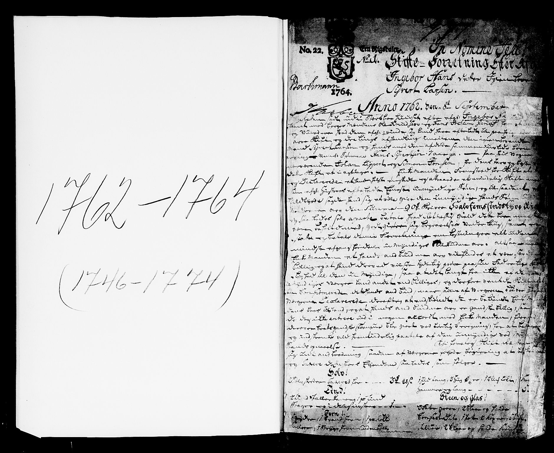Kongsberg byfogd, SAKO/A-84/H/Hb/L0008: Skifteprotokoll, 1762-1774, p. 1b-2a