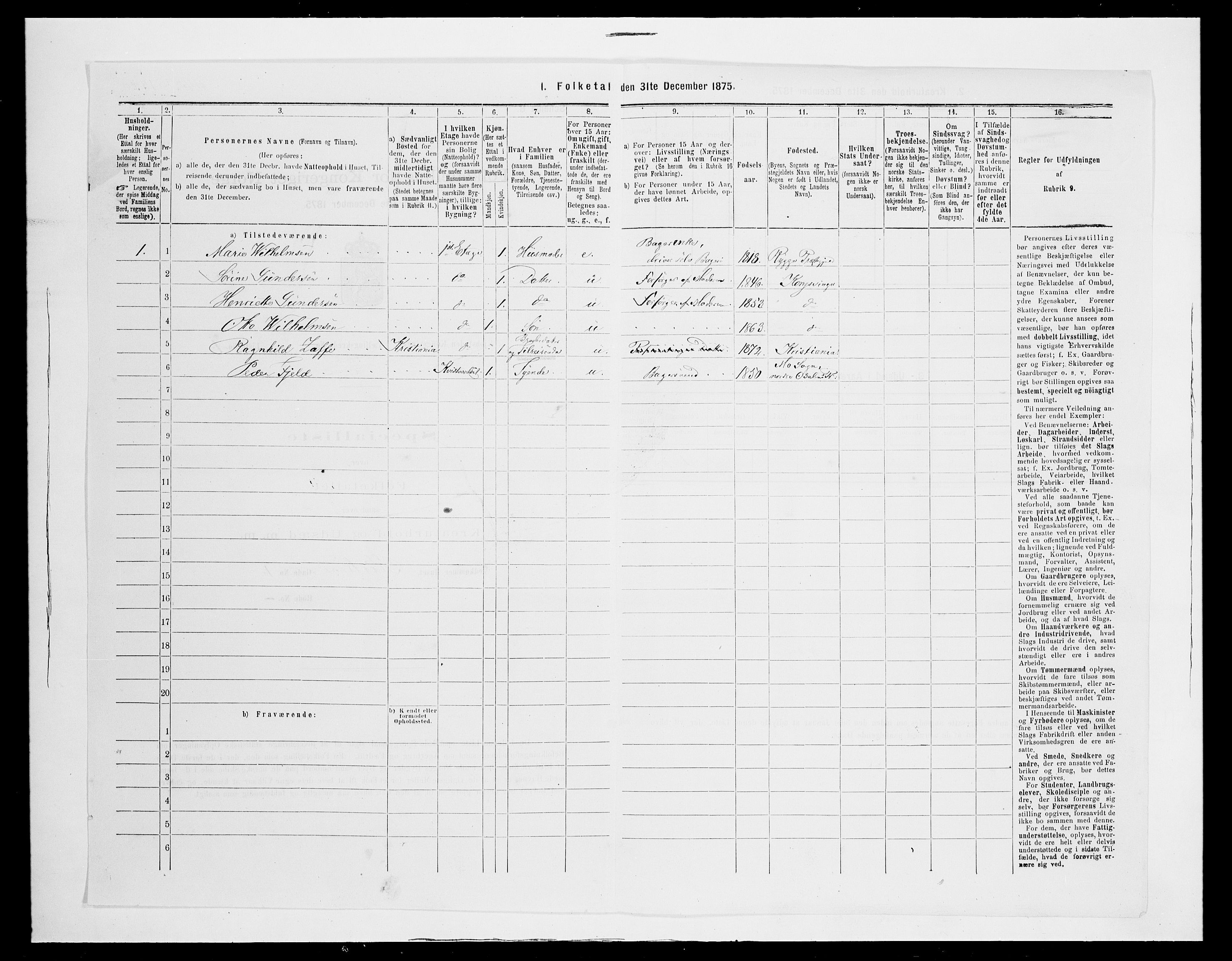 SAH, 1875 census for 0402B Vinger/Kongsvinger, 1875, p. 11