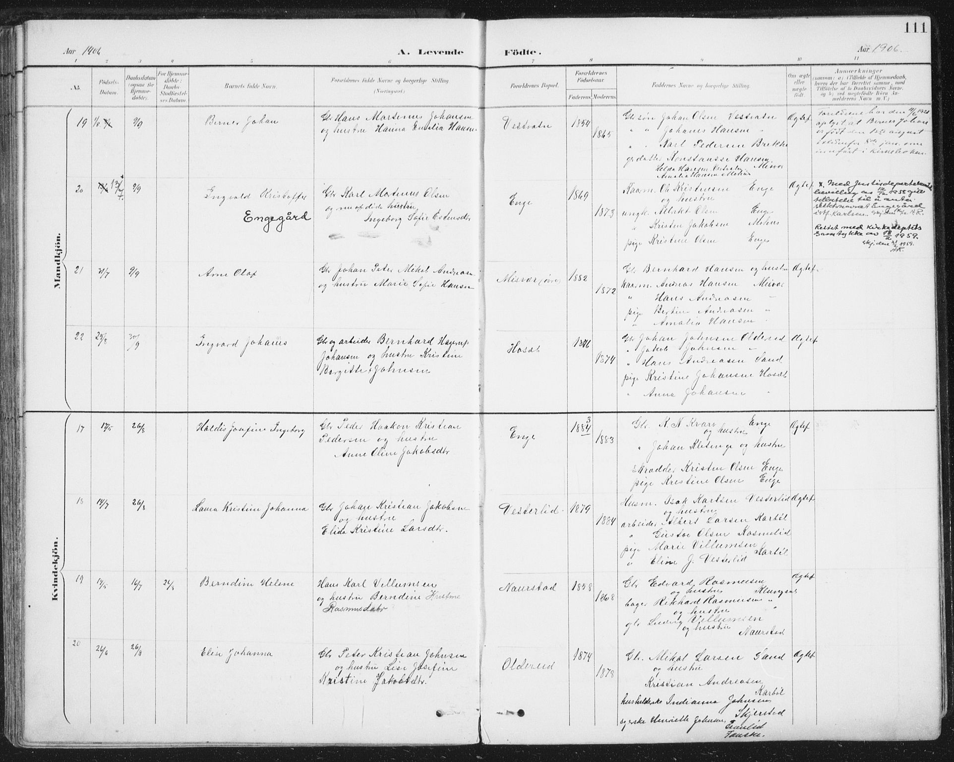 Ministerialprotokoller, klokkerbøker og fødselsregistre - Nordland, SAT/A-1459/852/L0741: Parish register (official) no. 852A11, 1894-1917, p. 111