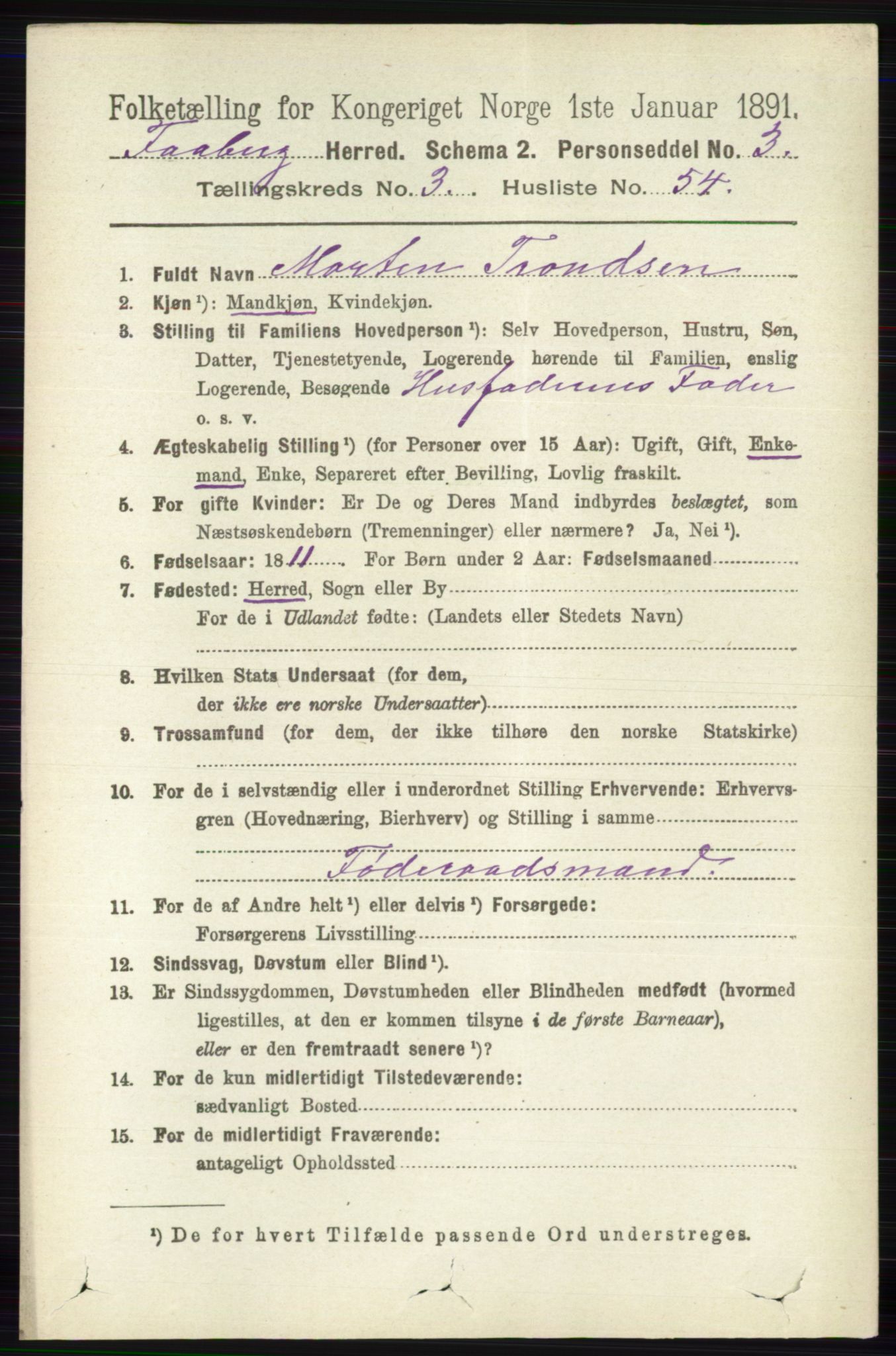 RA, 1891 census for 0524 Fåberg, 1891, p. 1160