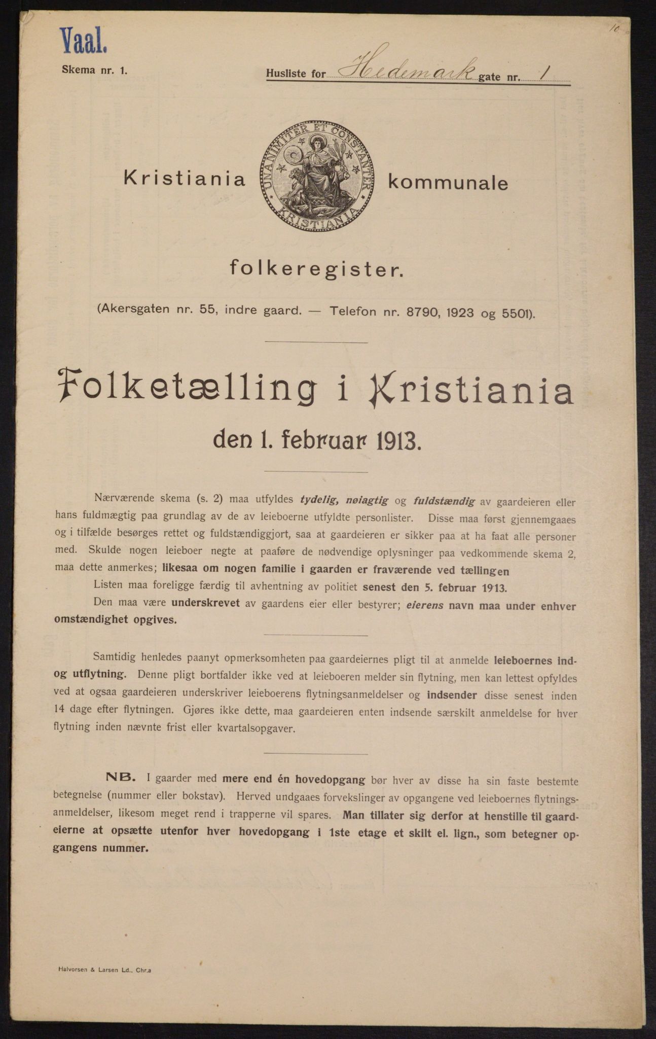 OBA, Municipal Census 1913 for Kristiania, 1913, p. 35740