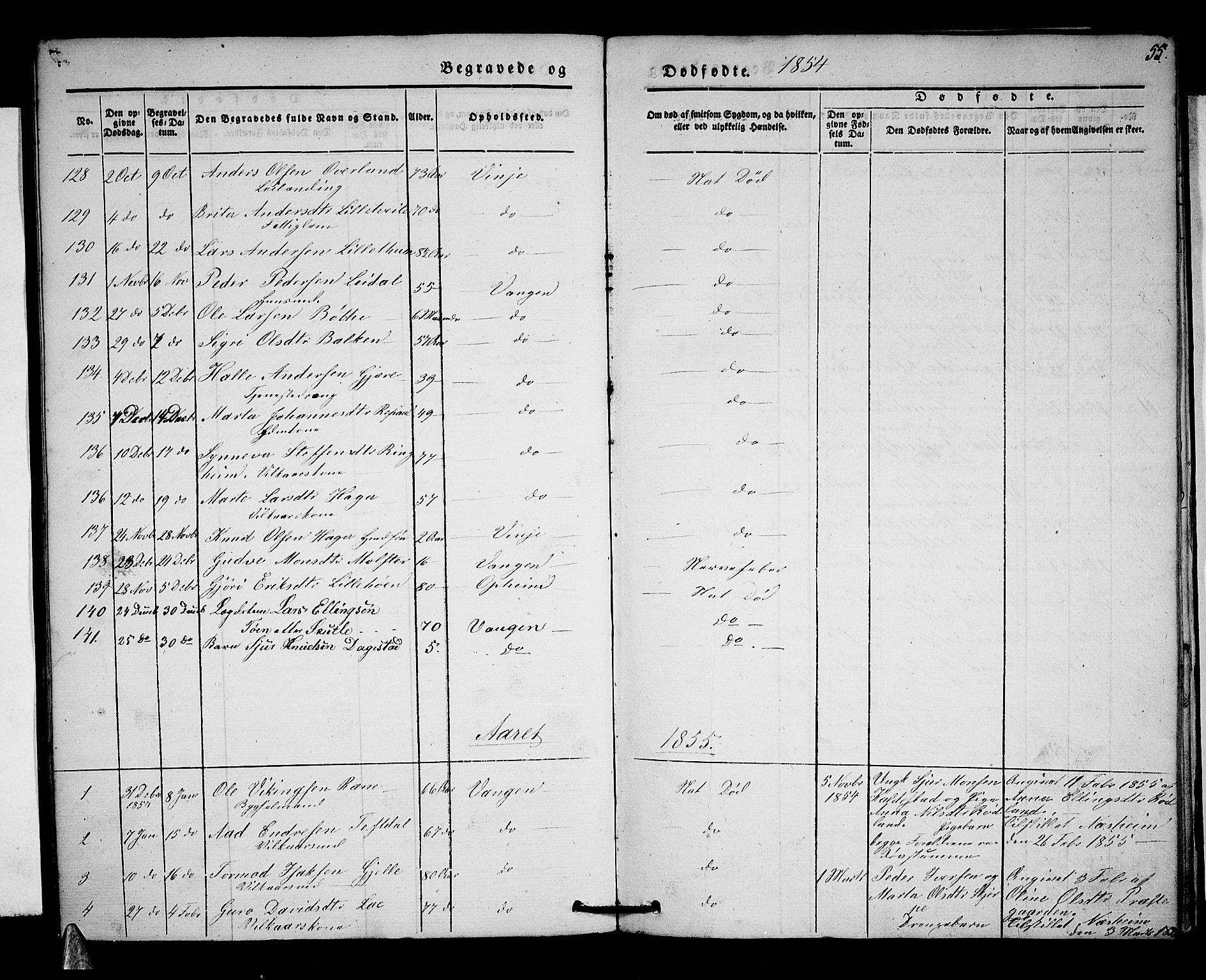 Voss sokneprestembete, SAB/A-79001/H/Haa: Parish register (official) no. A 15, 1845-1855, p. 55
