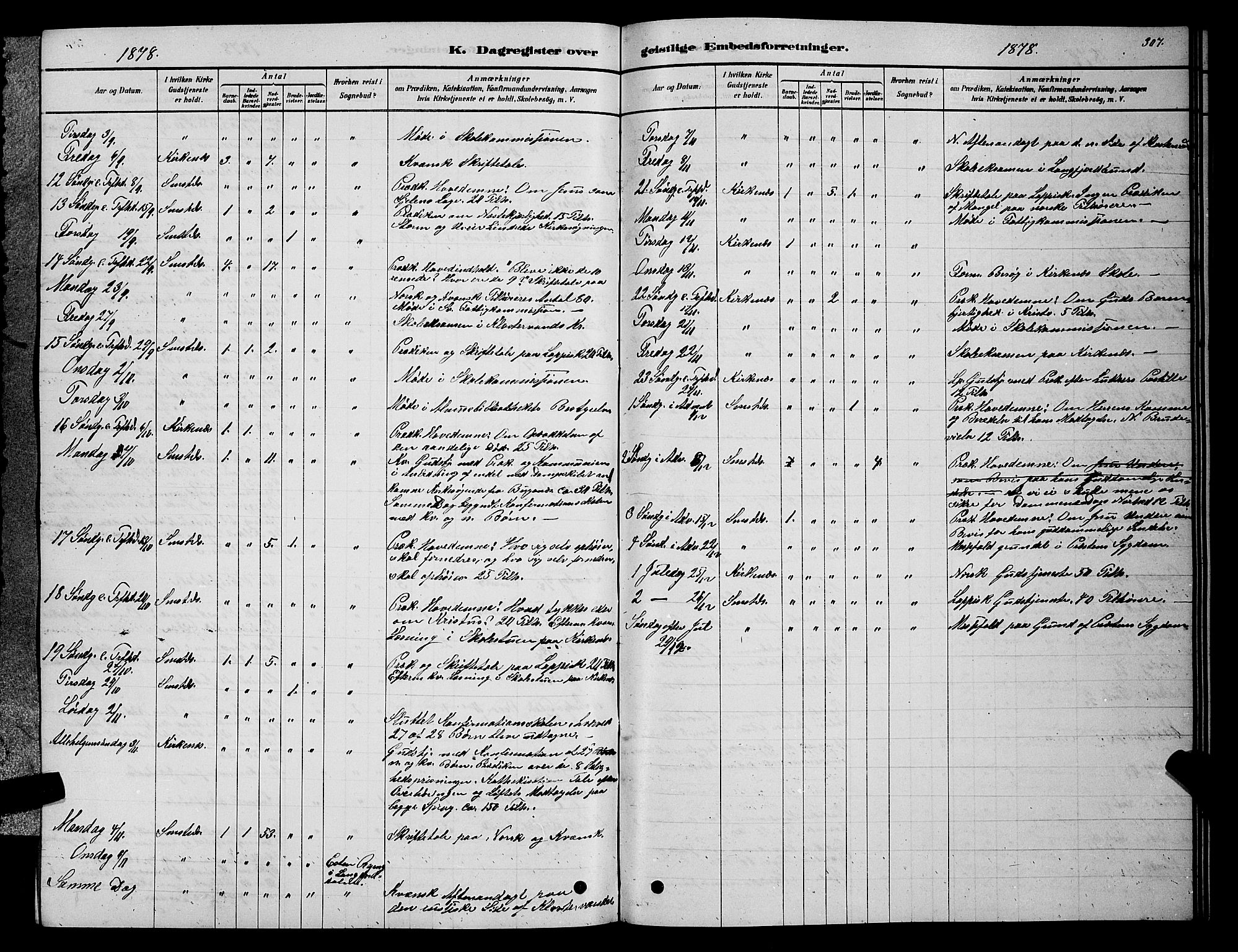 Sør-Varanger sokneprestkontor, AV/SATØ-S-1331/H/Hb/L0003klokker: Parish register (copy) no. 3, 1878-1891, p. 307