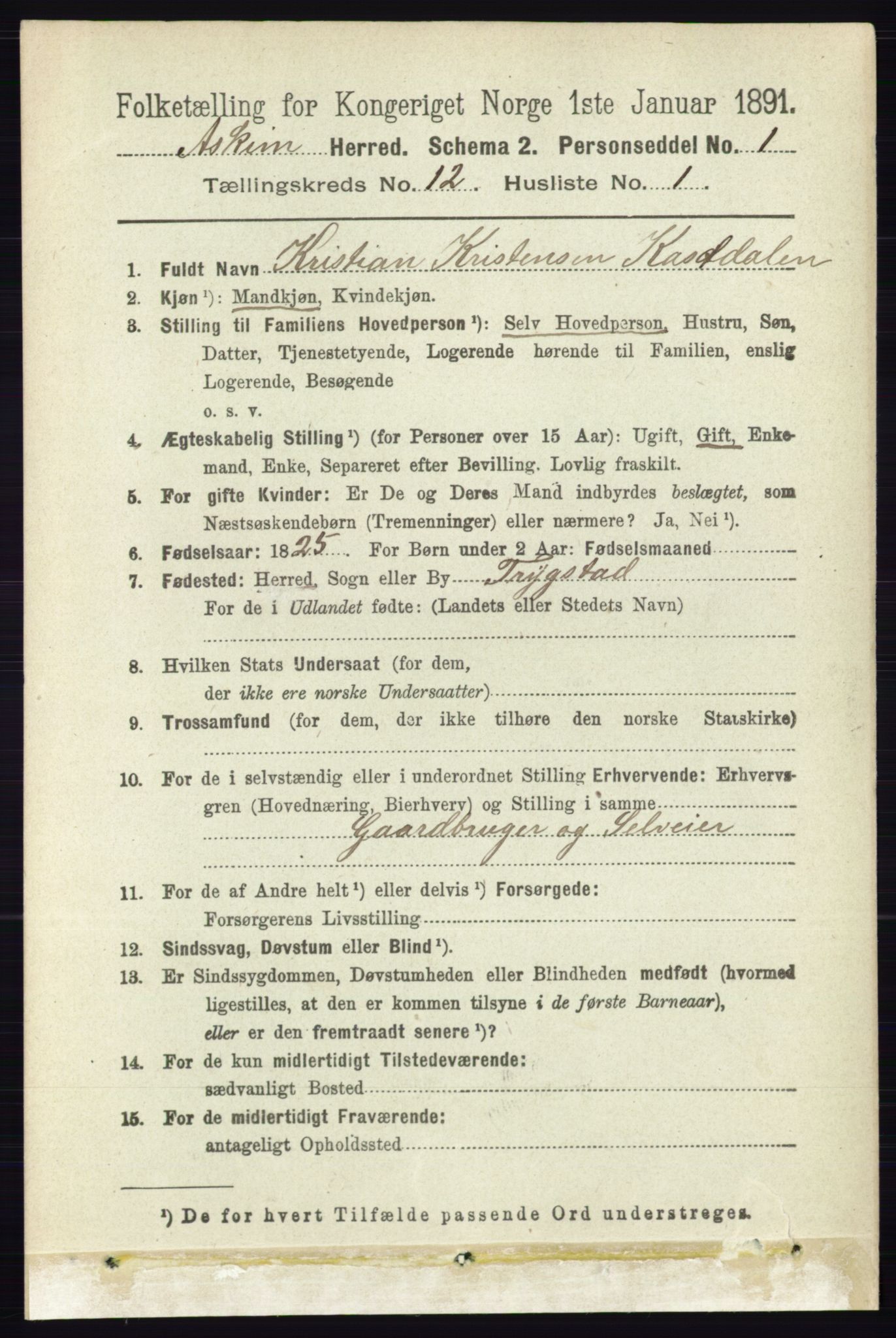 RA, 1891 census for 0124 Askim, 1891, p. 1911